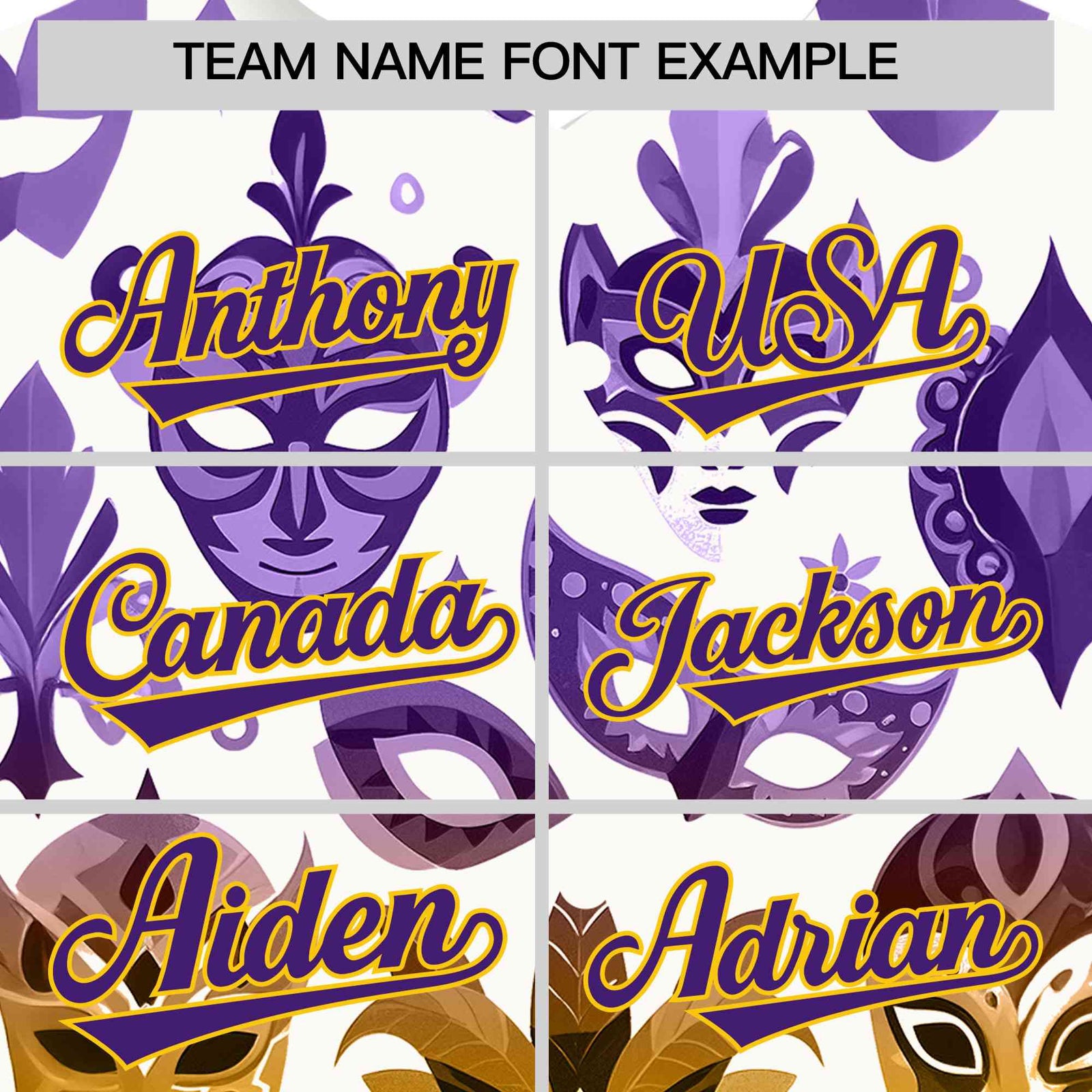 Custom White Purple Gold Personalization Mardi Gras Authentic Baseball Jersey| KXKSHOP