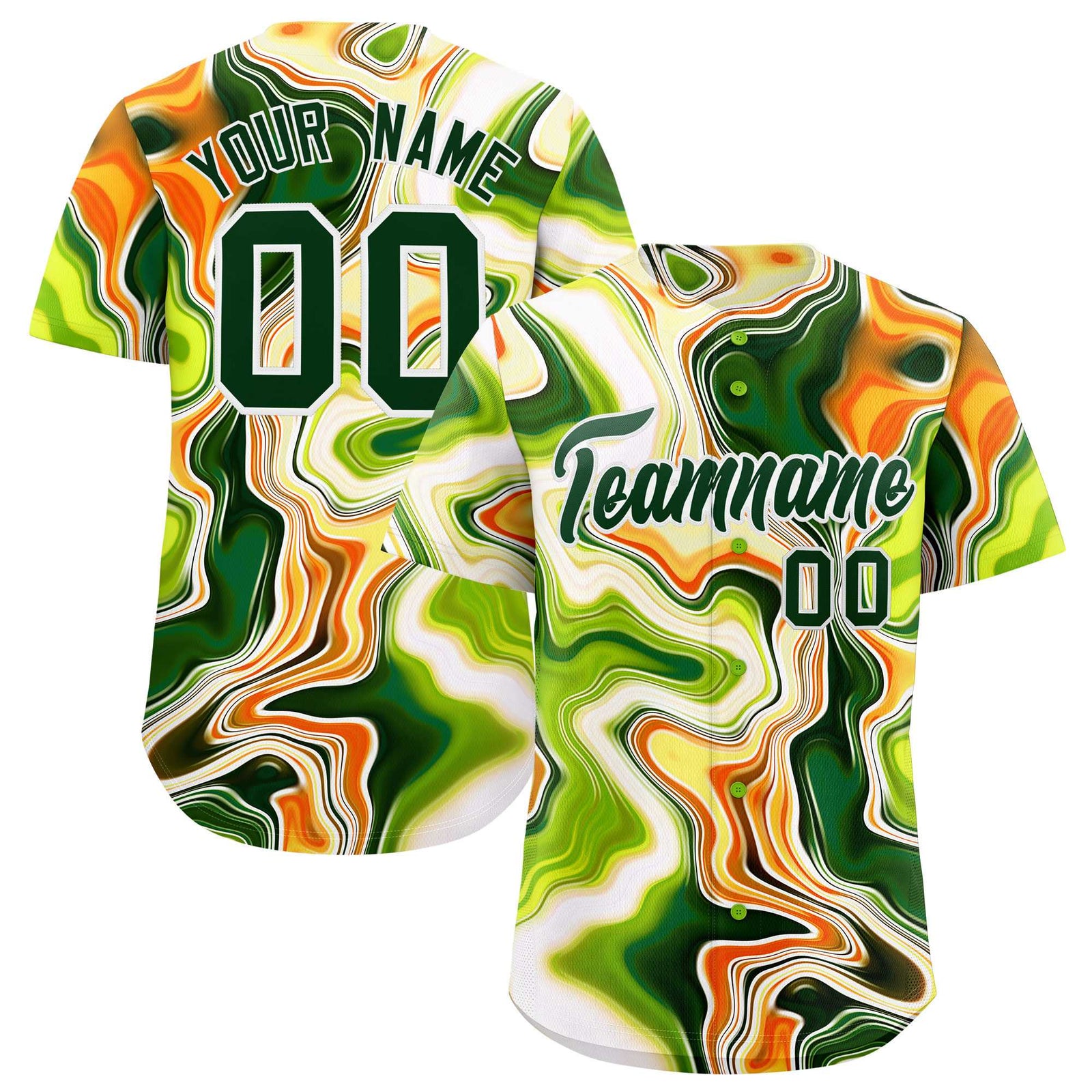 Custom Multi Color Split Fashion Fluid Pattern Authentic Baseball Jersey