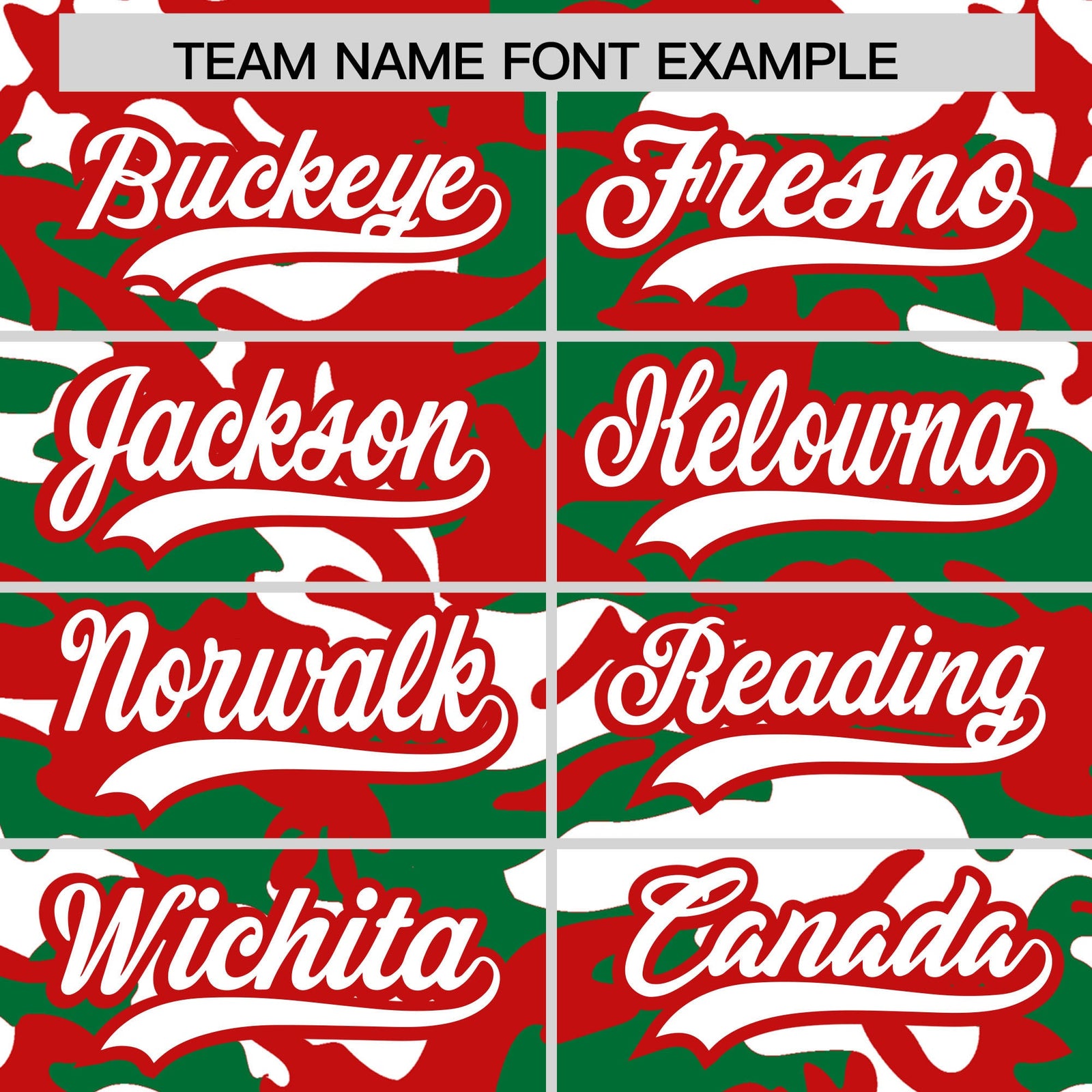 Custom Kelly Green Red White Camo Gradient Fashion Baseball Jersey | Perfect for Training,Sublimation Printed & Stitched,Add Name and Numbern,Perfect for Teams | KXKSHOP