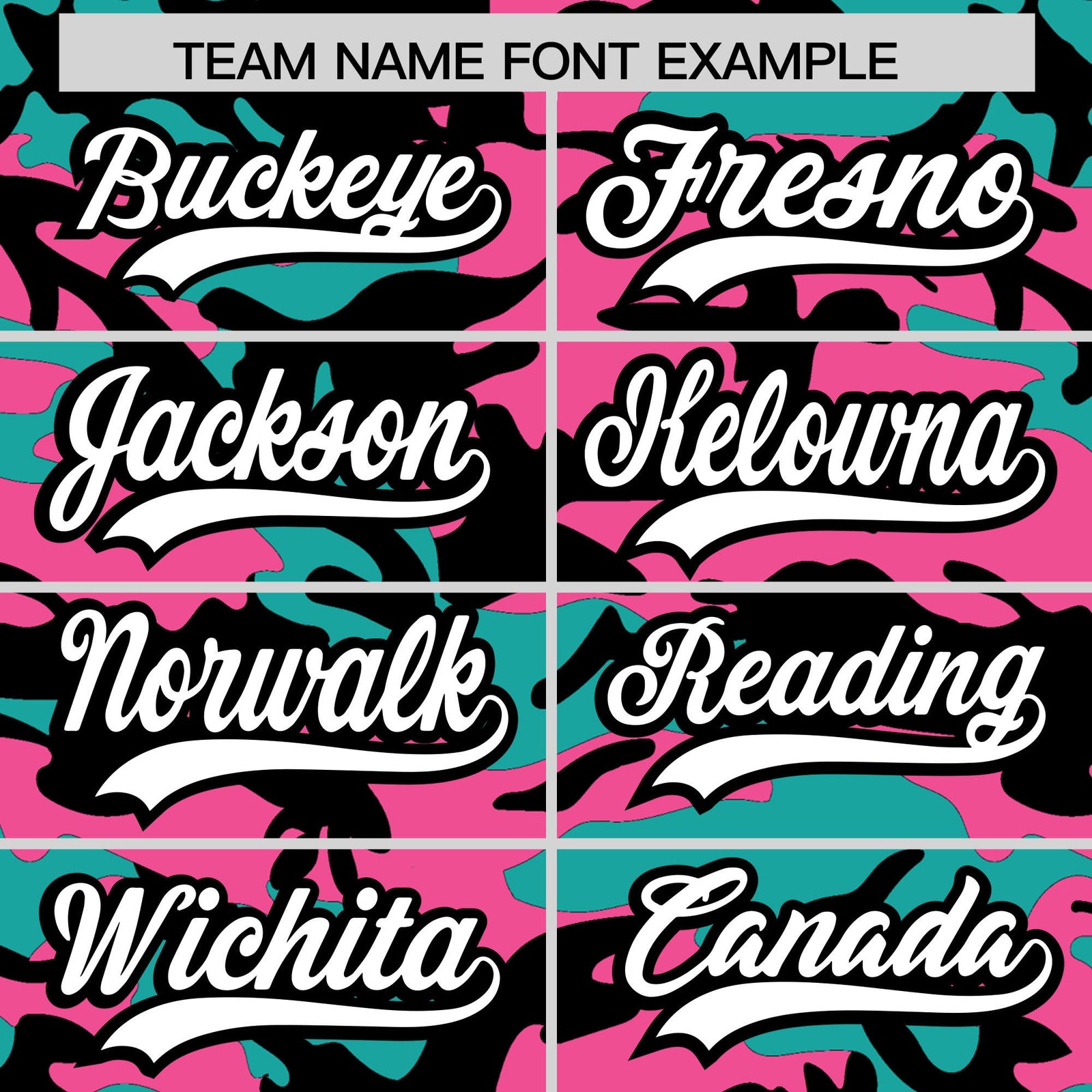 Custom Aqua Pink Black Camo Gradient Fashion Baseball Jersey | Perfect for Training,Sublimation Printed & Stitched,Add Name and Numbern,Perfect for Teams | KXKSHOP