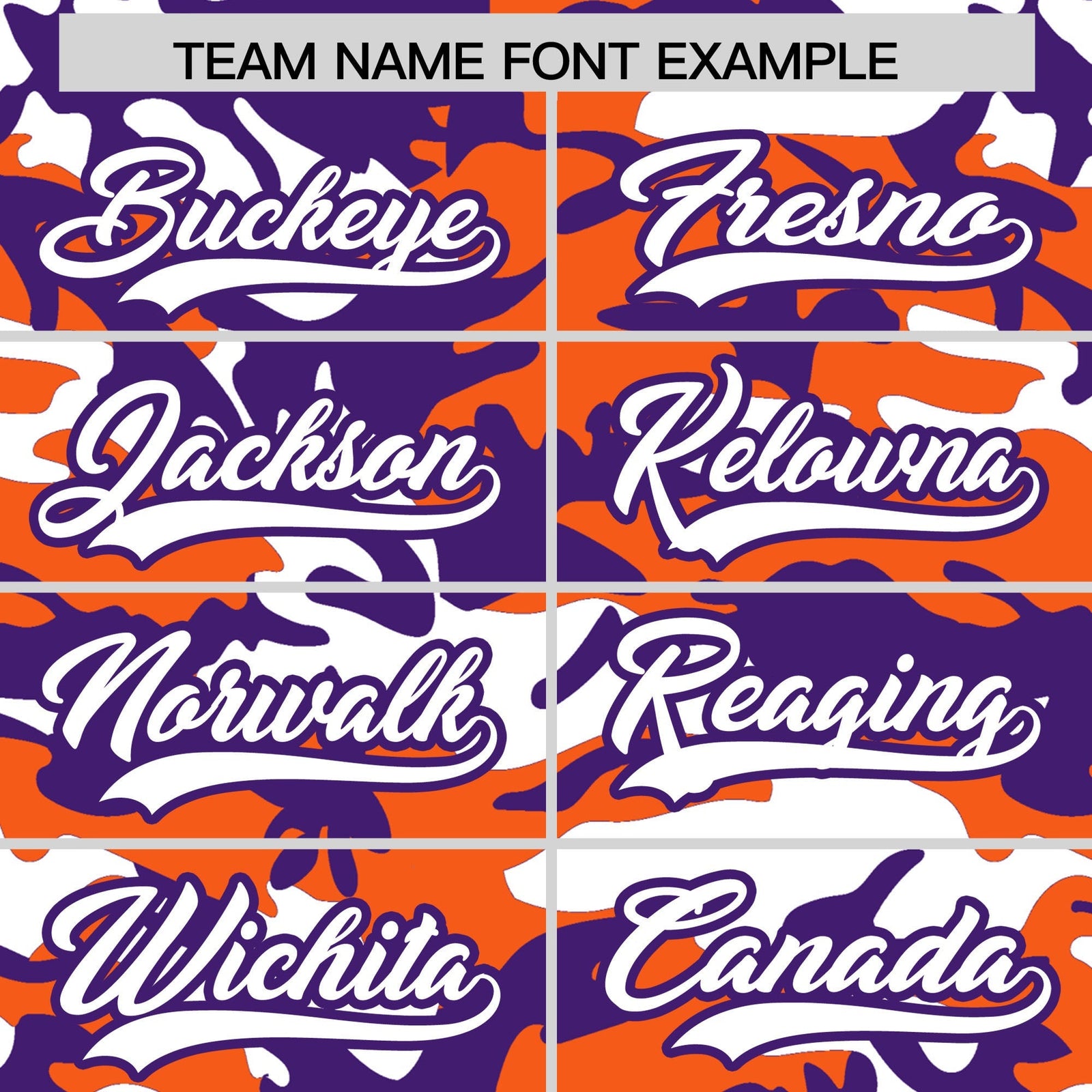 Custom Orange Purple White Camo Gradient Fashion Baseball Jersey | Perfect for Training,Sublimation Printed & Stitched,Add Name and Numbern,Perfect for Teams | KXKSHOP