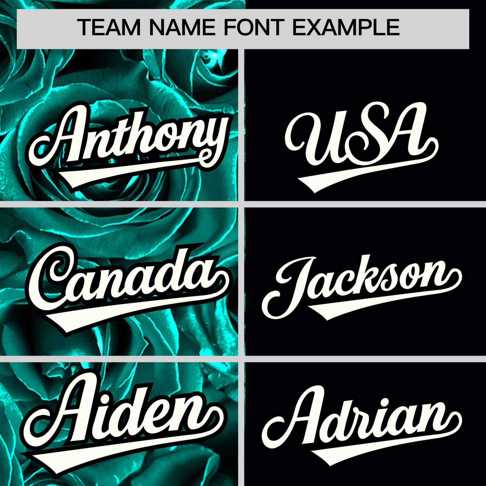 Custom Aqua Black Split Rose Print Authentic Baseball Jersey