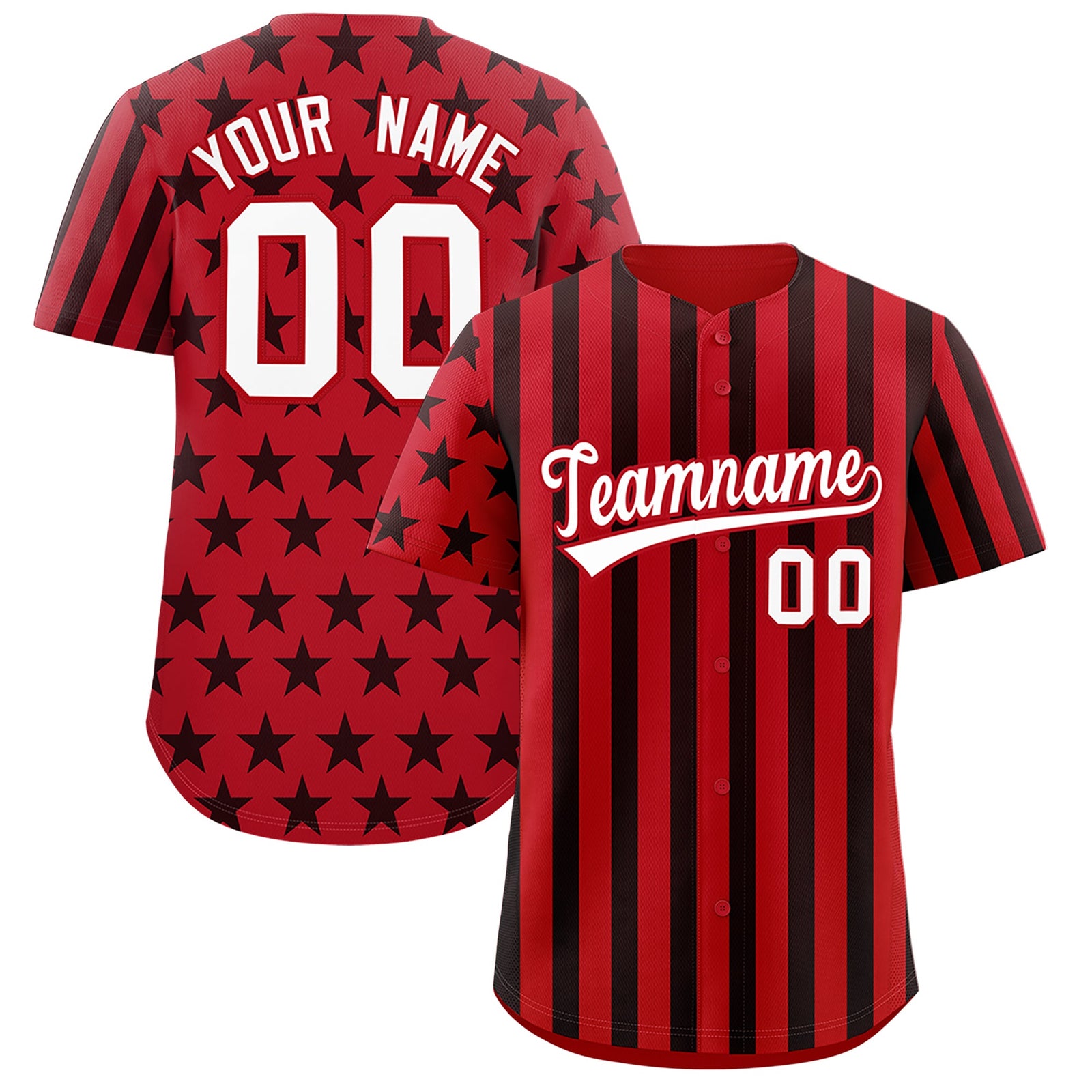 Custom Red Black American Flag Graffiti Pattern Baseball Jersey| KXKSHOP