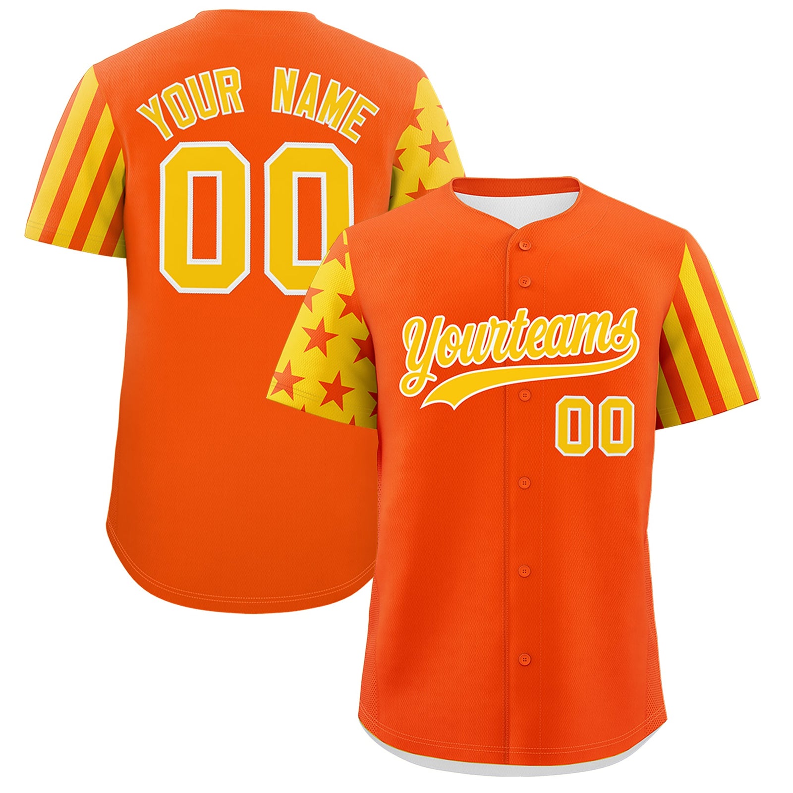 Custom Orange Gold American Flag Raglan Sleeves Baseball Jersey| KXKSHOP