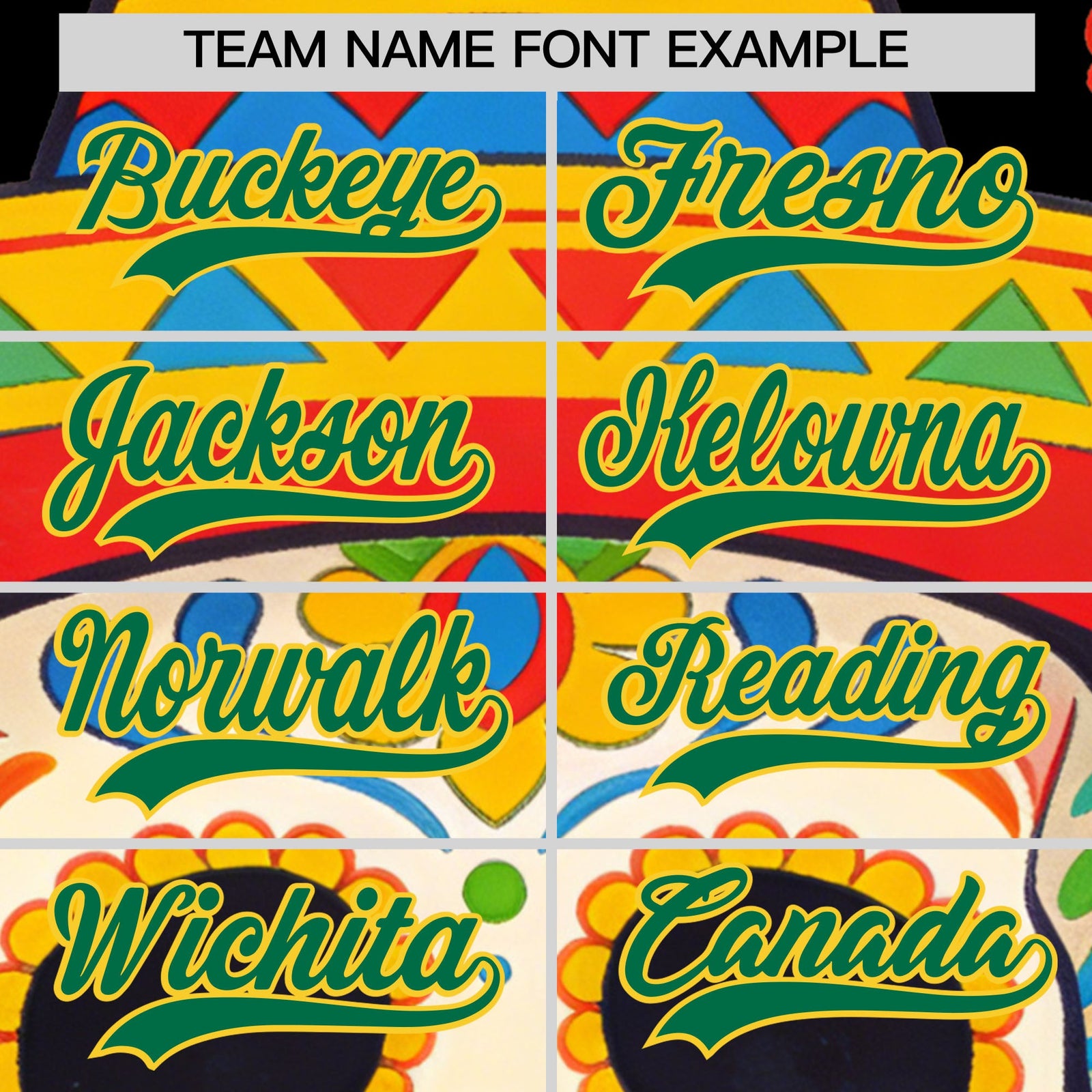 Custom Black Kelly Green Gold Graffiti Pattern Mexican style Stretch Fabric Baseball Jersey| KXKSHOP