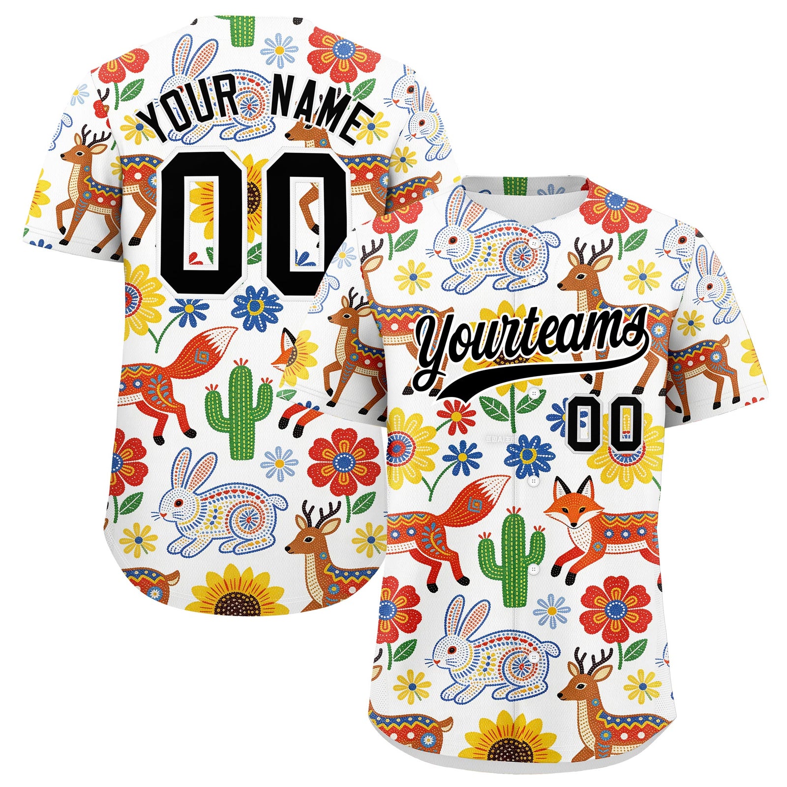 Custom White Black Graffiti Pattern Mexican style Stretch Fabric Baseball Jersey| KXKSHOP