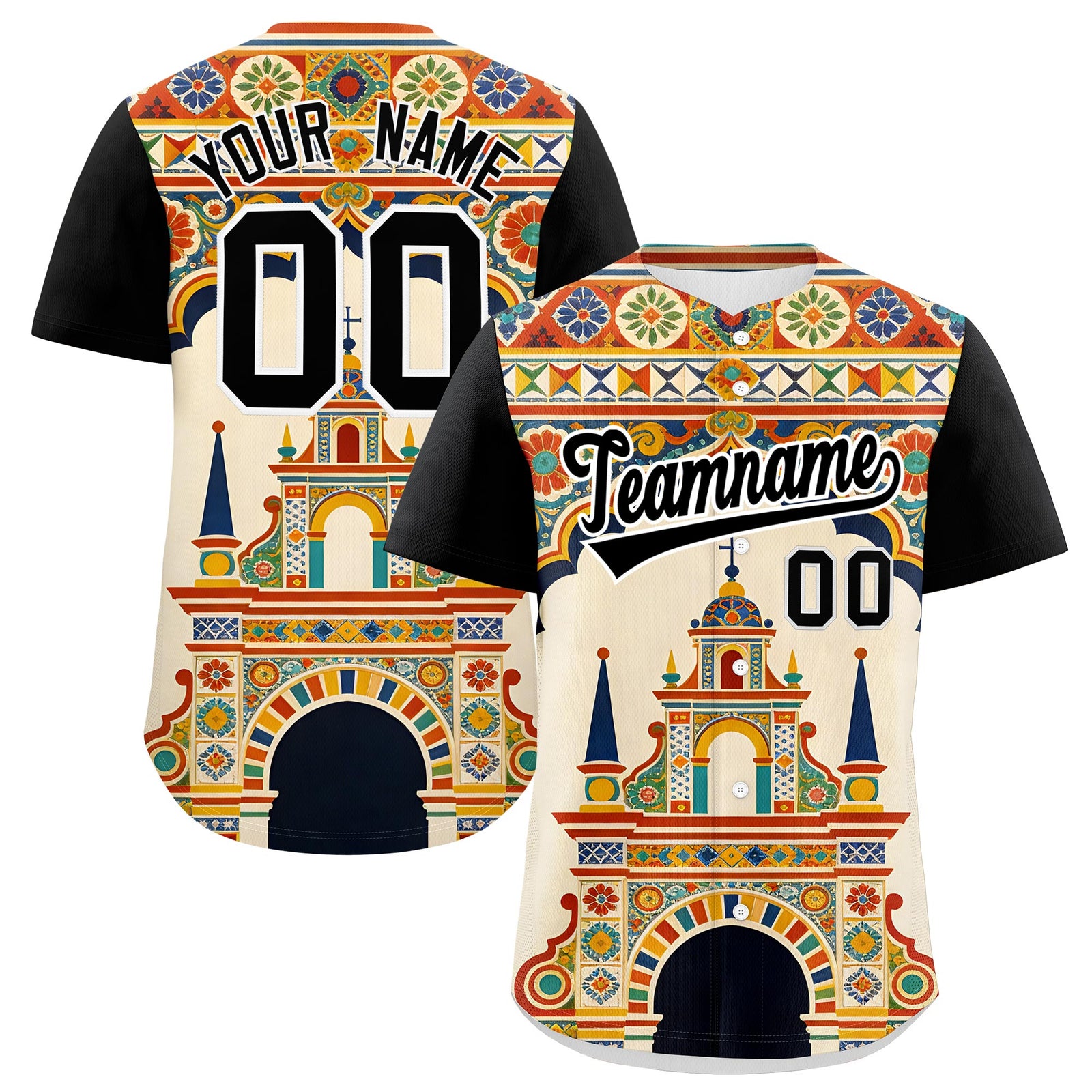 Custom Black White Graffiti Pattern Mexican style Stretch Fabric Baseball Jersey| KXKSHOP