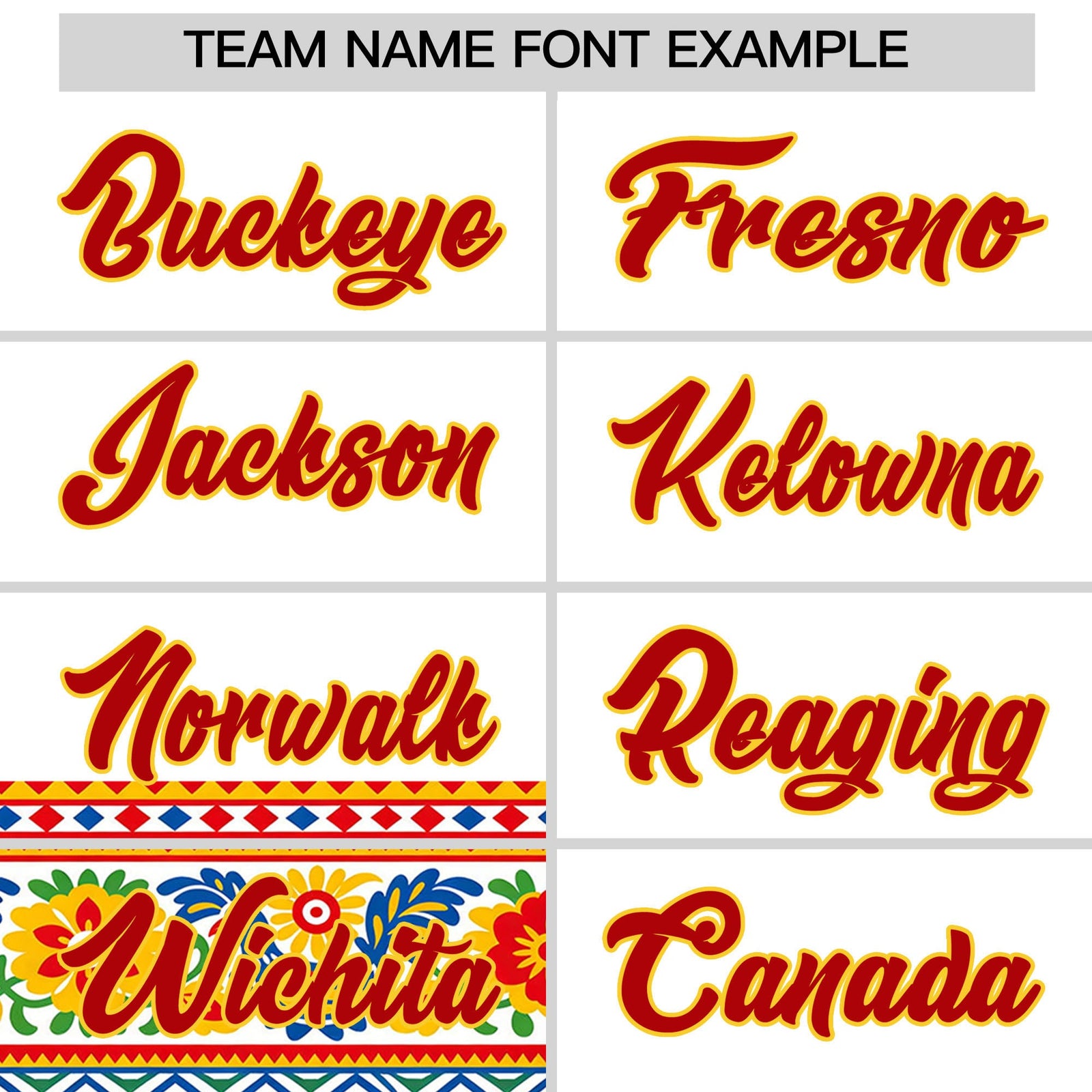 Custom White Red Gold Graffiti Pattern Mexican style Stretch Fabric Baseball Jersey| KXKSHOP