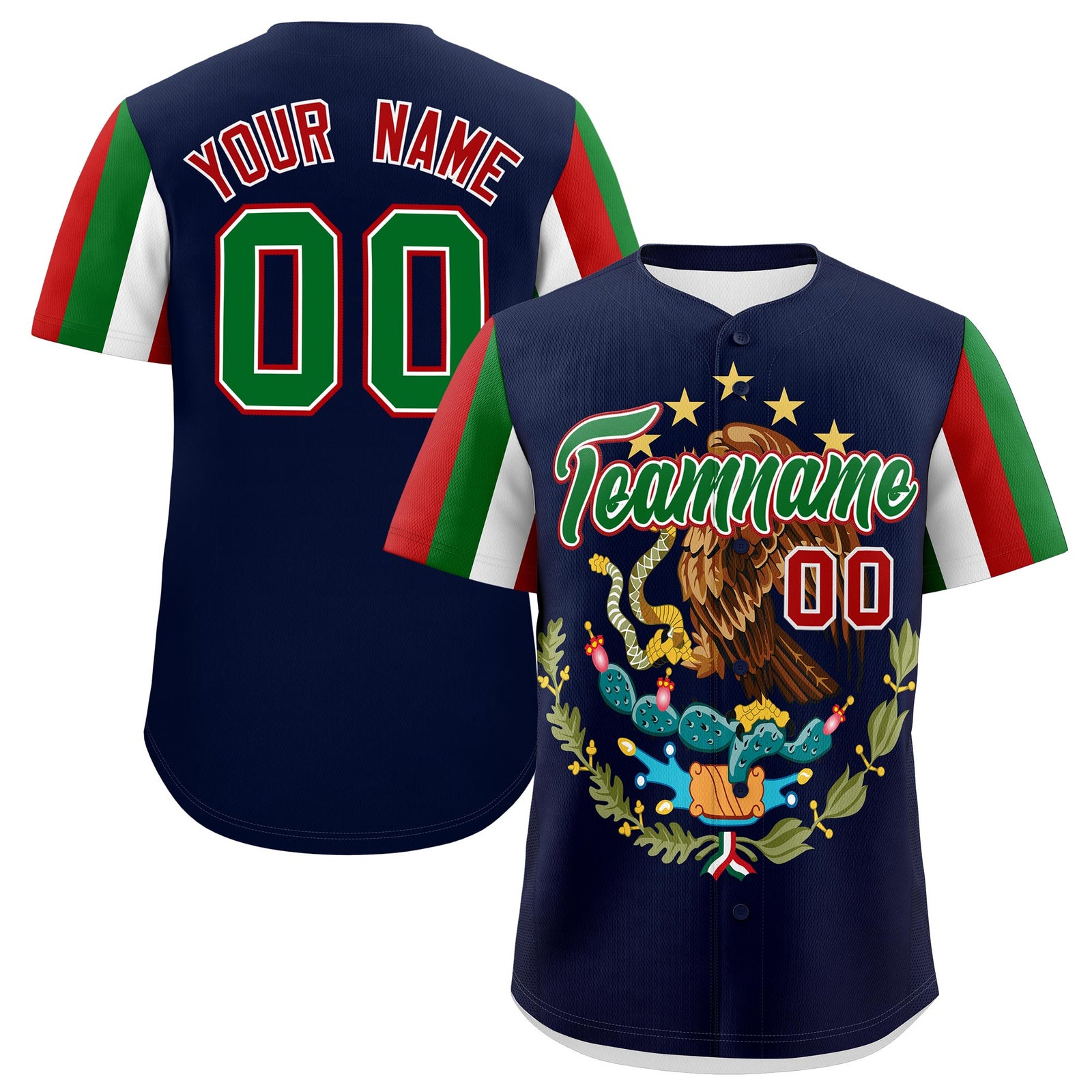 Custom Kelly Green Graffiti Pattern Mexican style Stretch Fabric Baseball Jersey| KXKSHOP