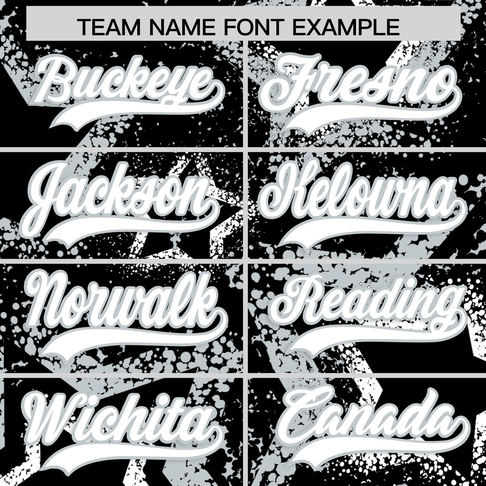 Custom Black White Silver Star-Shaped Ink Texture Graffiti Pattern Baseball Jersey | Sublimation Printed & Stitched,Add Name and Numbern,Perfect for Parties,Perfect for Training | KXKSHOP