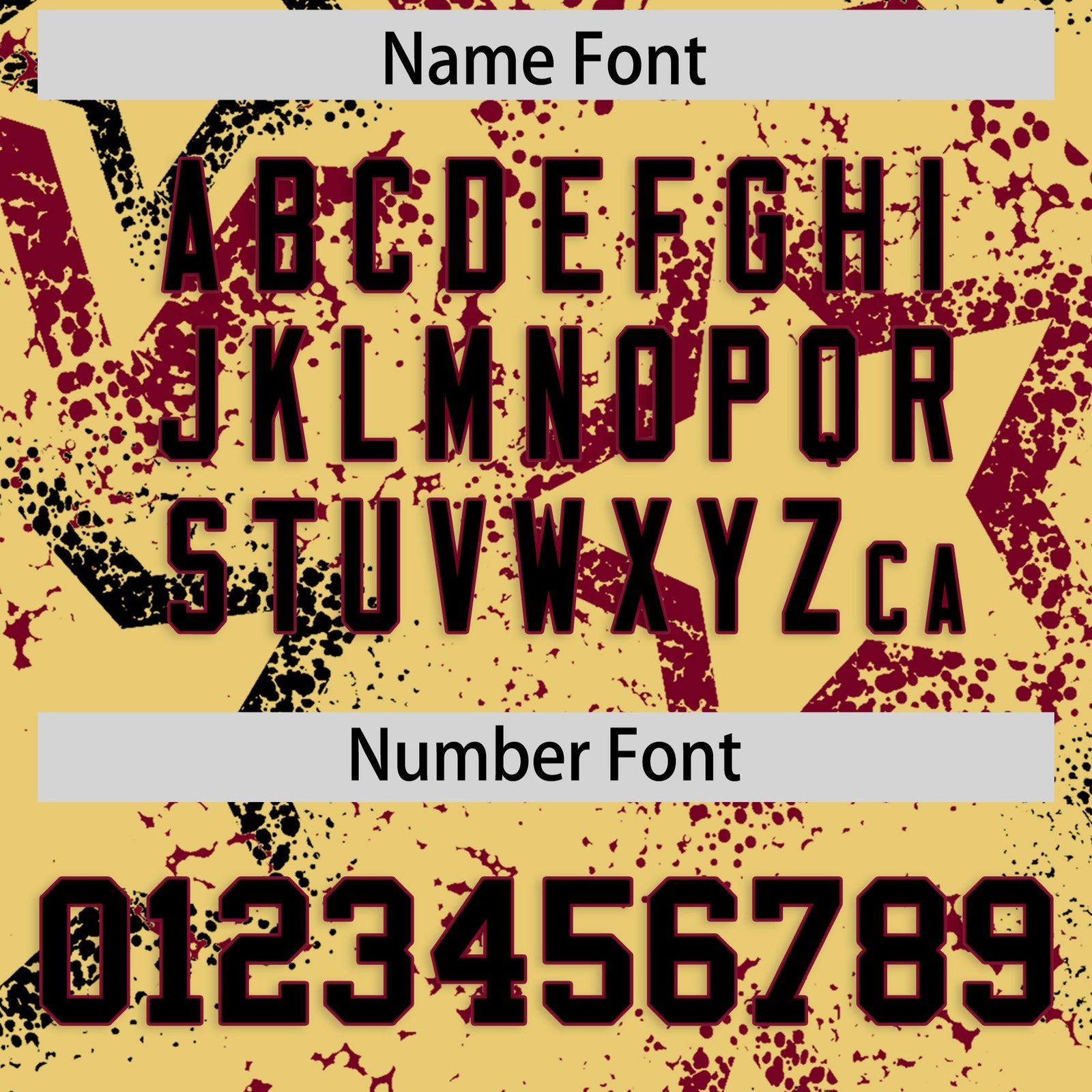 Custom Khaki Black Crimson Star-Shaped Ink Texture Graffiti Pattern Baseball Jersey | Sublimation Printed & Stitched,Add Name and Numbern,Perfect for Parties,Perfect for Training | KXKSHOP