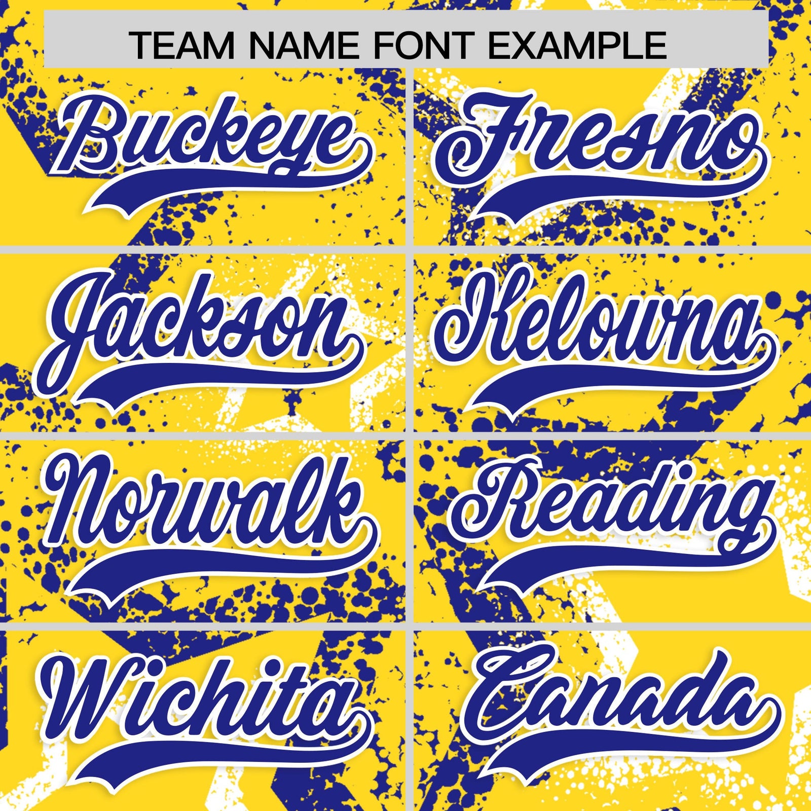 Custom Gold White Royal Blue Star-Shaped Ink Texture Graffiti Pattern Baseball Jersey | Sublimation Printed & Stitched,Add Name and Numbern,Perfect for Parties,Perfect for Training | KXKSHOP