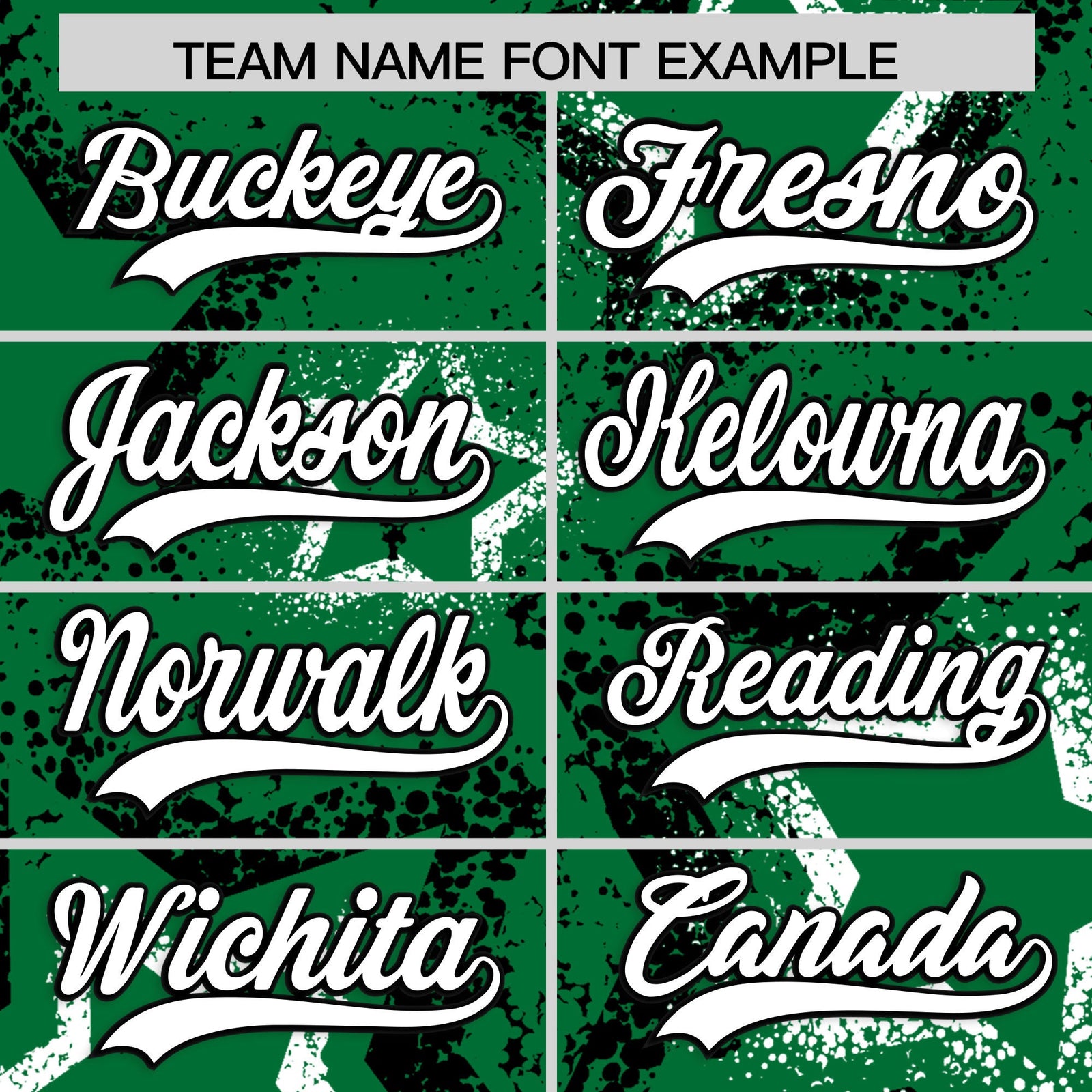 Custom Kelly Green White Star-Shaped Ink Texture Graffiti Pattern Baseball Jersey | Sublimation Printed & Stitched,Add Name and Numbern,Perfect for Parties,Perfect for Training | KXKSHOP