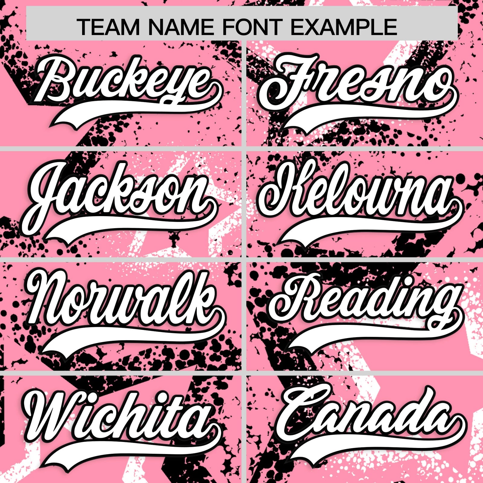 Custom Light Pink White Black Star-Shaped Ink Texture Graffiti Pattern Baseball Jersey | Sublimation Printed & Stitched,Add Name and Numbern,Perfect for Parties,Perfect for Training | KXKSHOP