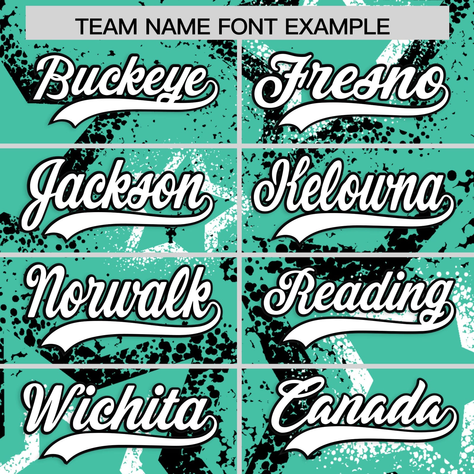 Custom Bright Green White Black Star-Shaped Ink Texture Graffiti Pattern Baseball Jersey | Sublimation Printed & Stitched,Add Name and Numbern,Perfect for Parties,Perfect for Training | KXKSHOP