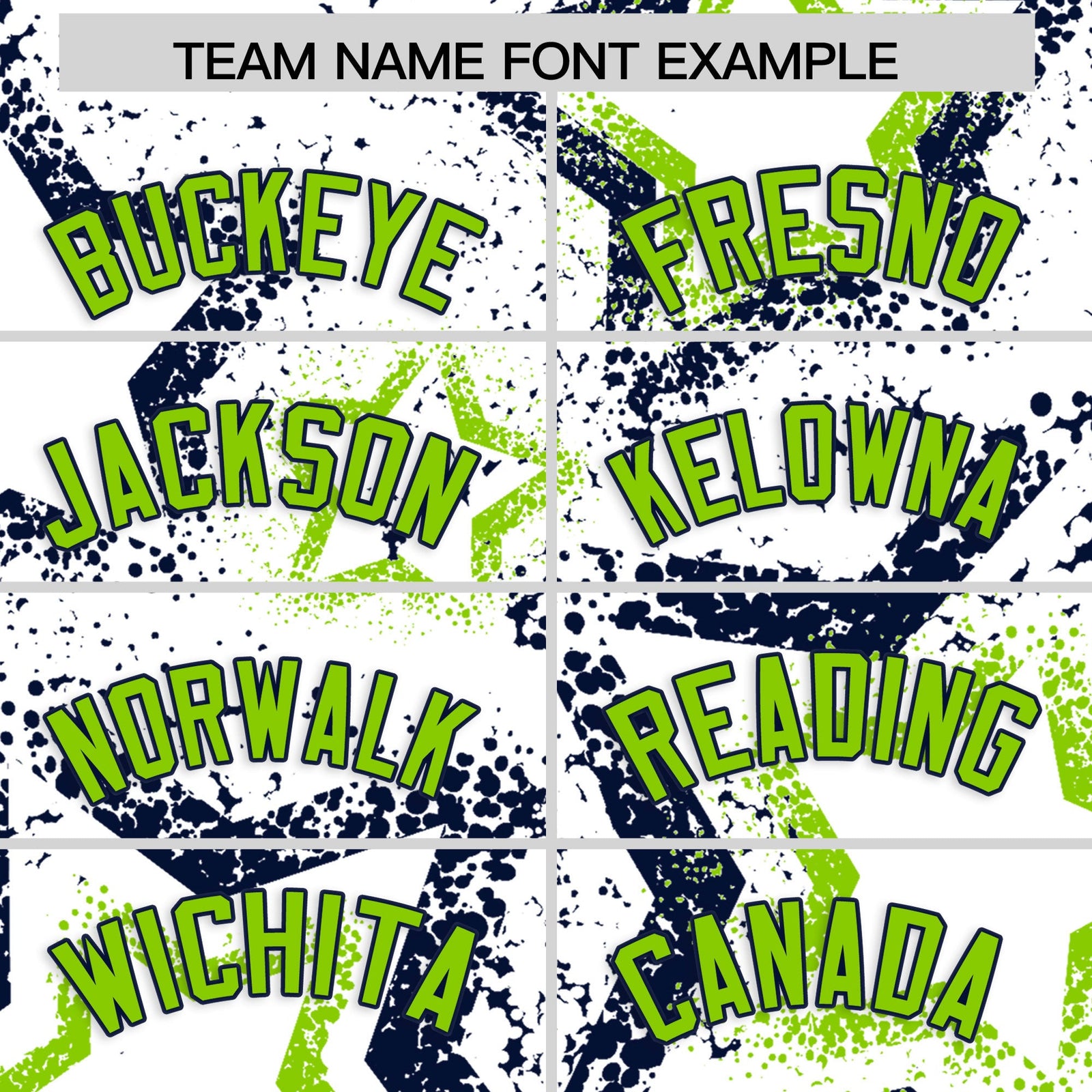 Custom White Neon Green Navy Star-Shaped Ink Texture Graffiti Pattern Baseball Jersey | Sublimation Printed & Stitched,Add Name and Numbern,Perfect for Parties,Perfect for Training | KXKSHOP