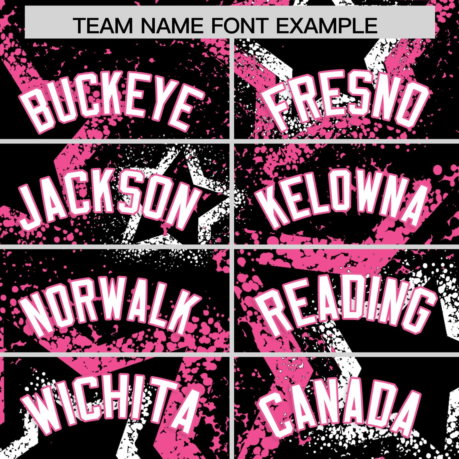 Custom Black White Pink Star-Shaped Ink Texture Graffiti Pattern Baseball Jersey | Sublimation Printed & Stitched,Add Name and Numbern,Perfect for Parties,Perfect for Training | KXKSHOP