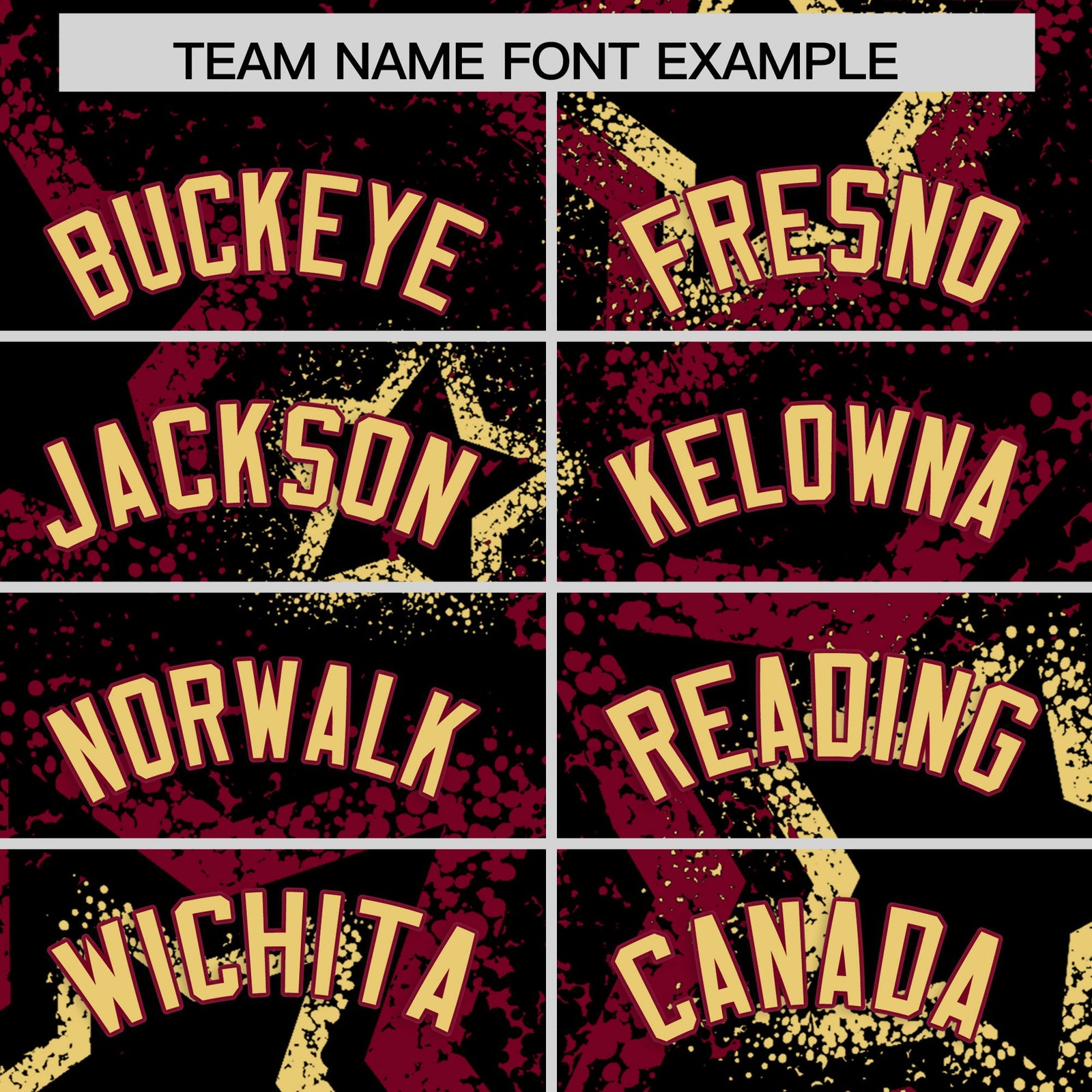 Custom Black Khaki Crimson Star-Shaped Ink Texture Graffiti Pattern Baseball Jersey | Sublimation Printed & Stitched,Add Name and Numbern,Perfect for Parties,Perfect for Training | KXKSHOP