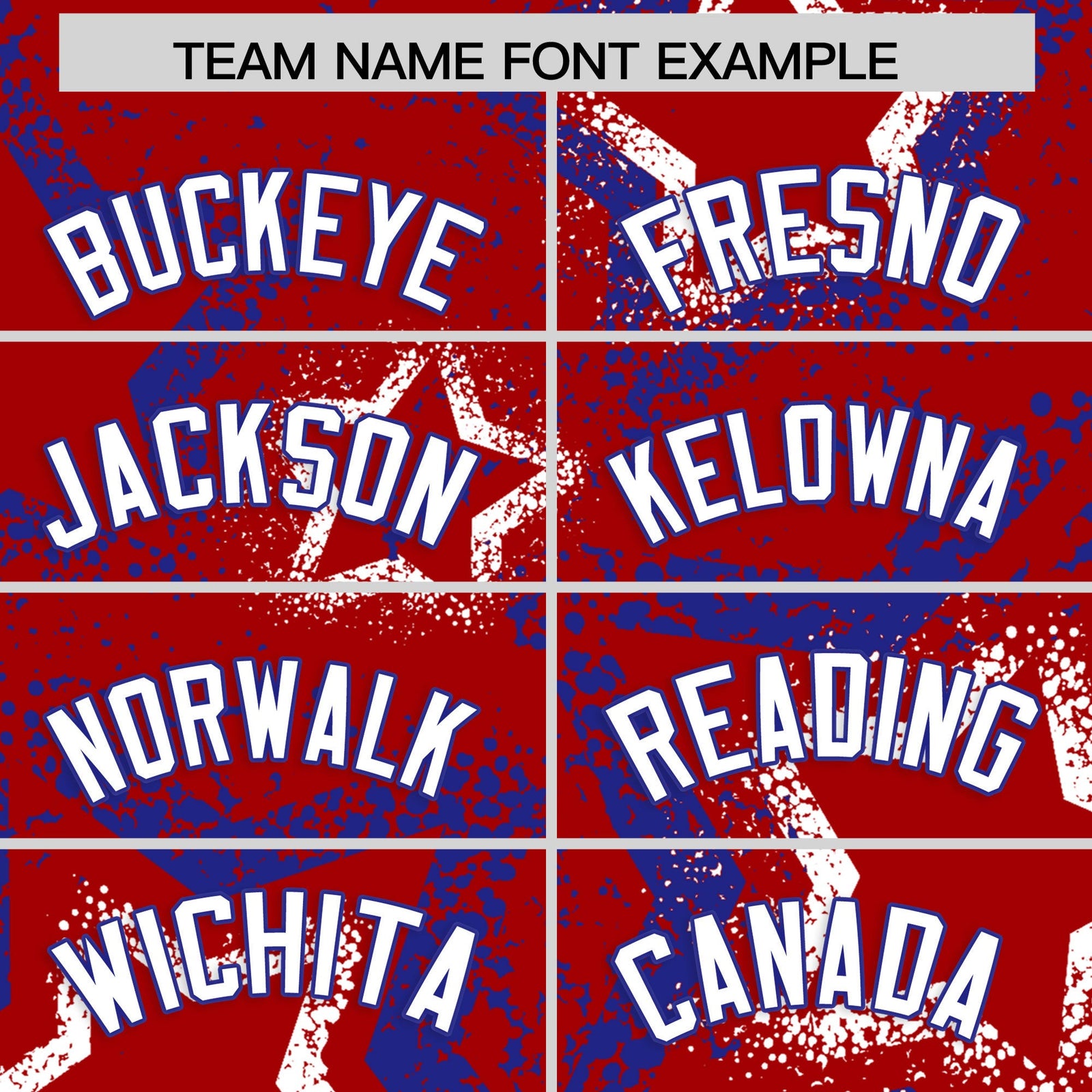 Custom Red White Royal Blue Star-Shaped Ink Texture Graffiti Pattern Baseball Jersey | Sublimation Printed & Stitched,Add Name and Numbern,Perfect for Parties,Perfect for Training | KXKSHOP