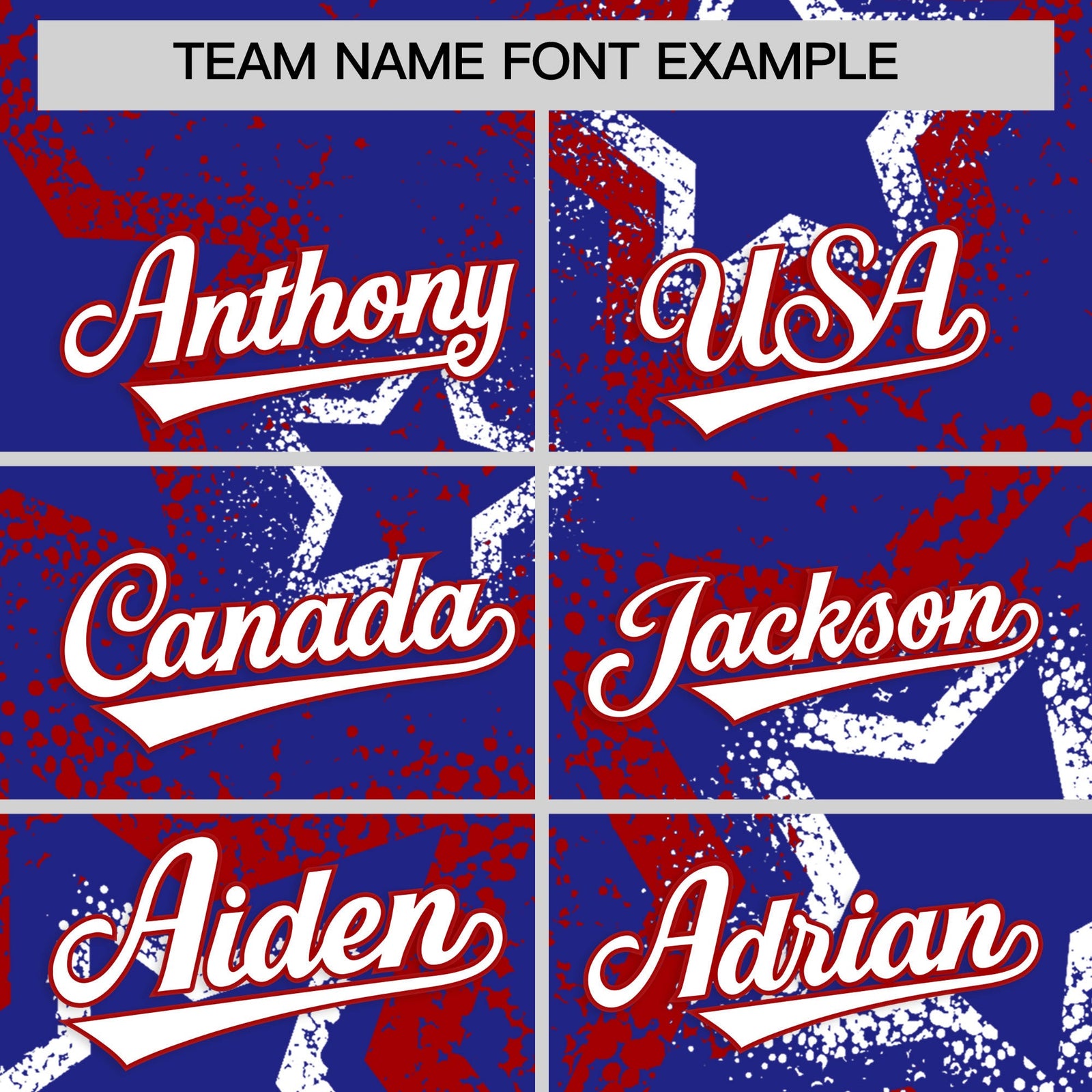 Custom Royal Blue White Red Star-Shaped Ink Texture Graffiti Pattern Baseball Jersey | Sublimation Printed & Stitched,Add Name and Numbern,Perfect for Parties,Perfect for Training | KXKSHOP