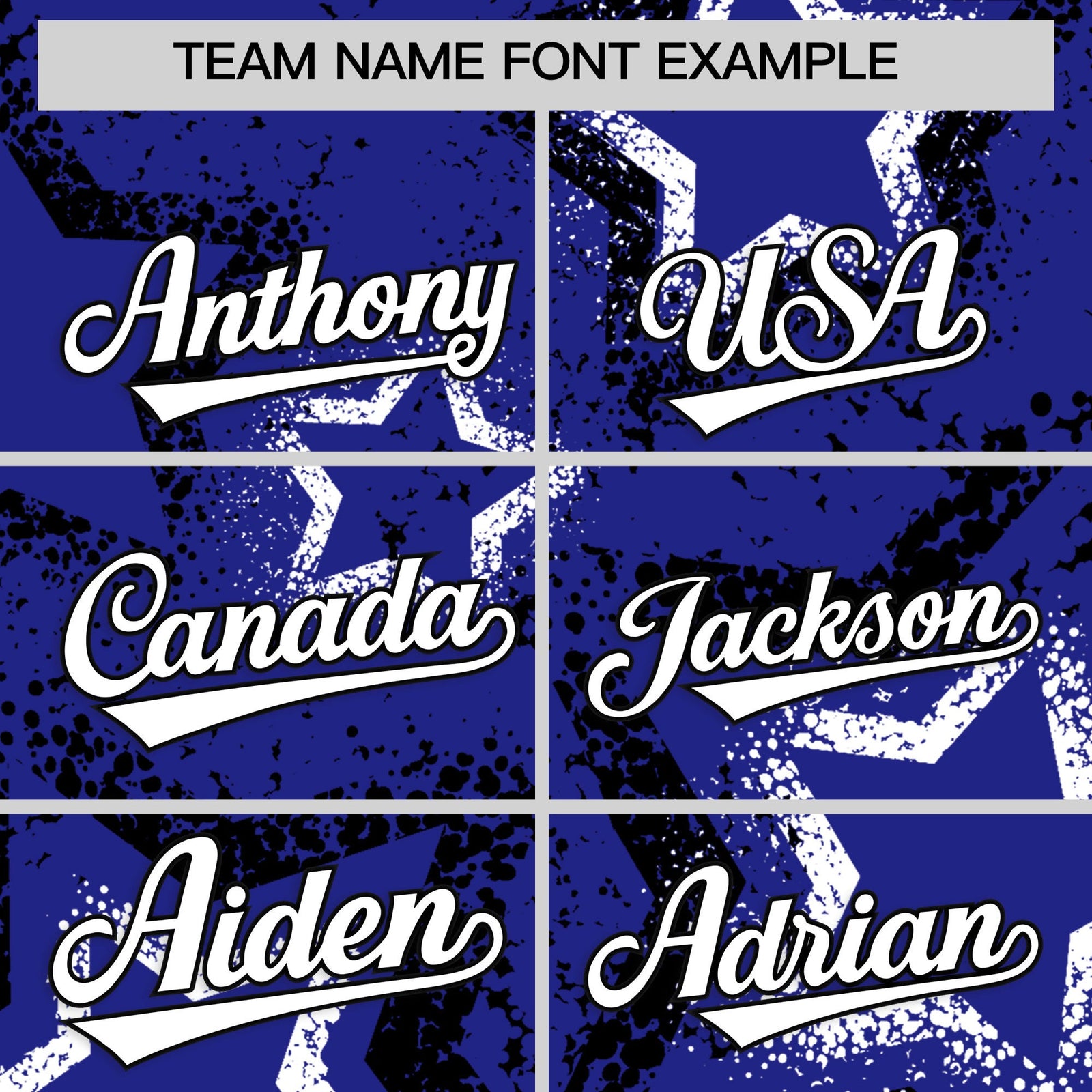 Custom Royal Blue Black White Star-Shaped Ink Texture Graffiti Pattern Baseball Jersey | Sublimation Printed & Stitched,Add Name and Numbern,Perfect for Parties,Perfect for Training | KXKSHOP