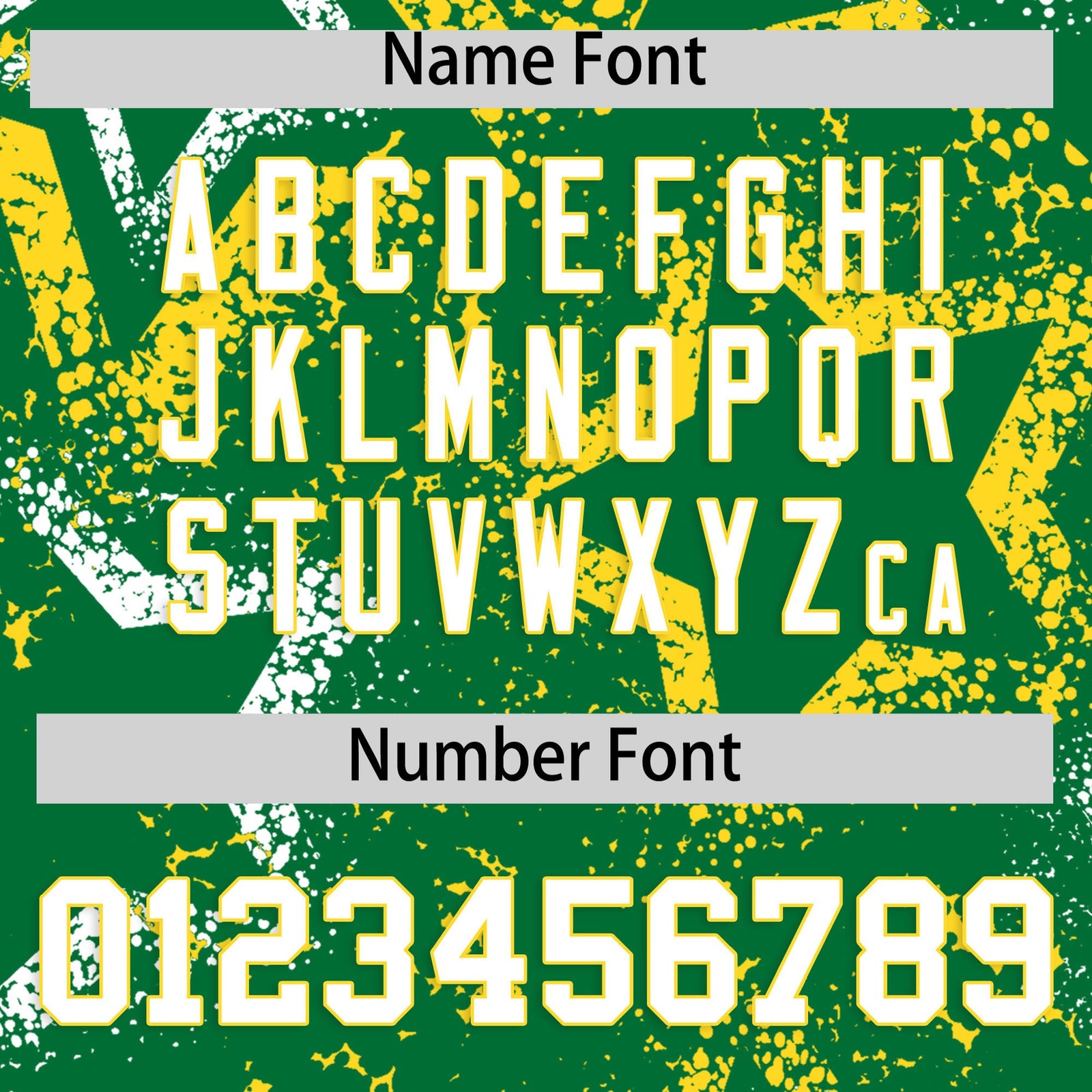 Custom Kelly Green White Gold Star-Shaped Ink Texture Graffiti Pattern Baseball Jersey | Sublimation Printed & Stitched,Add Name and Numbern,Perfect for Parties,Perfect for Training | KXKSHOP