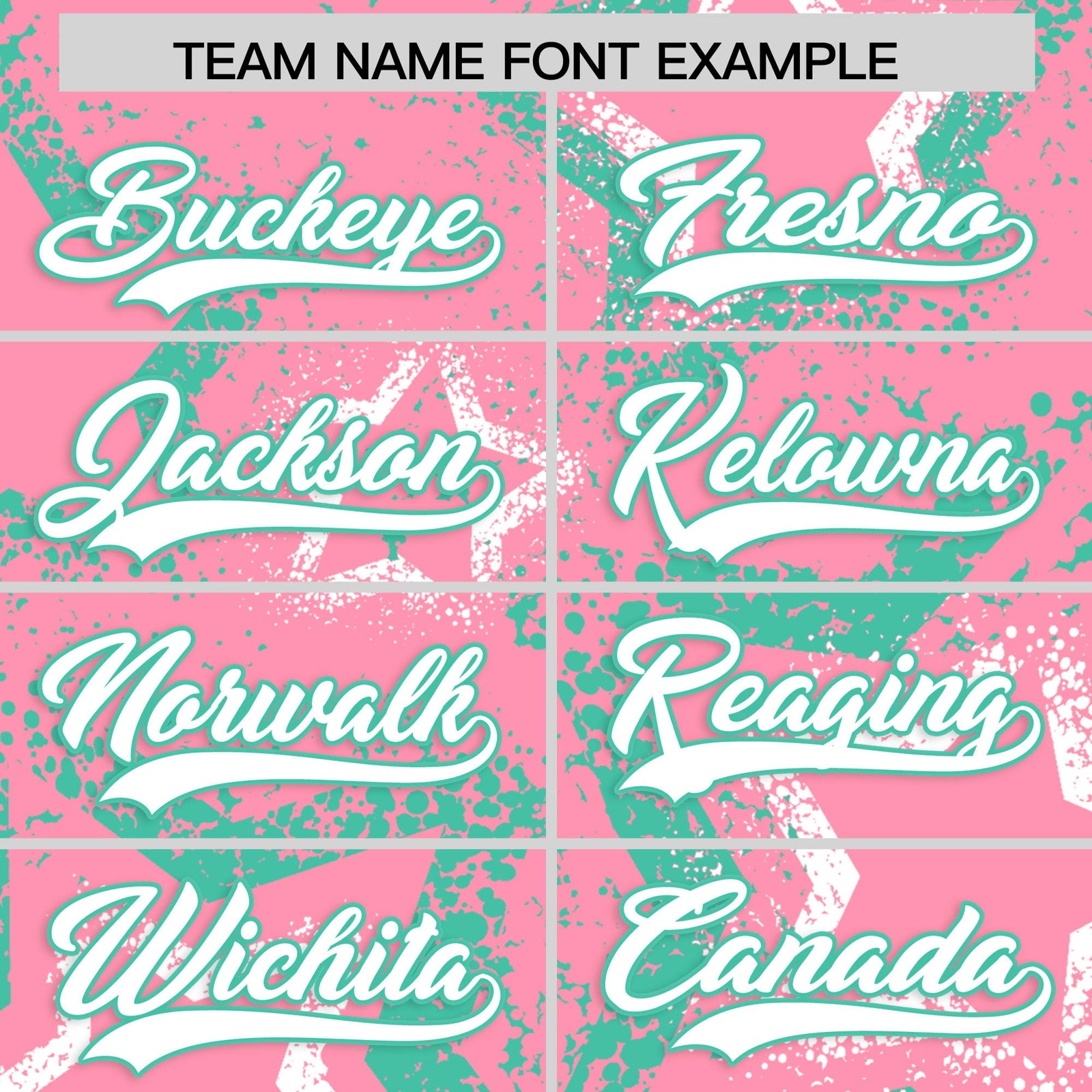 Custom Light Pink White Bright Green Star-Shaped Ink Texture Graffiti Pattern Baseball Jersey | Sublimation Printed & Stitched,Add Name and Numbern,Perfect for Parties,Perfect for Training | KXKSHOP