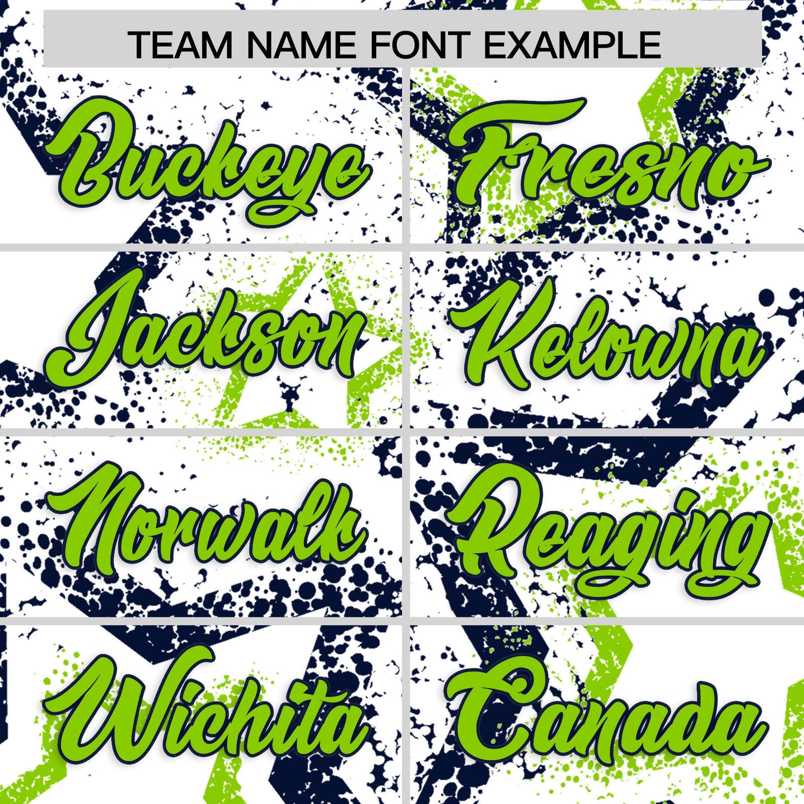 Custom White Neon Green Navy Star-Shaped Ink Texture Graffiti Pattern Baseball Jersey | Sublimation Printed & Stitched,Add Name and Numbern,Perfect for Parties,Perfect for Training | KXKSHOP