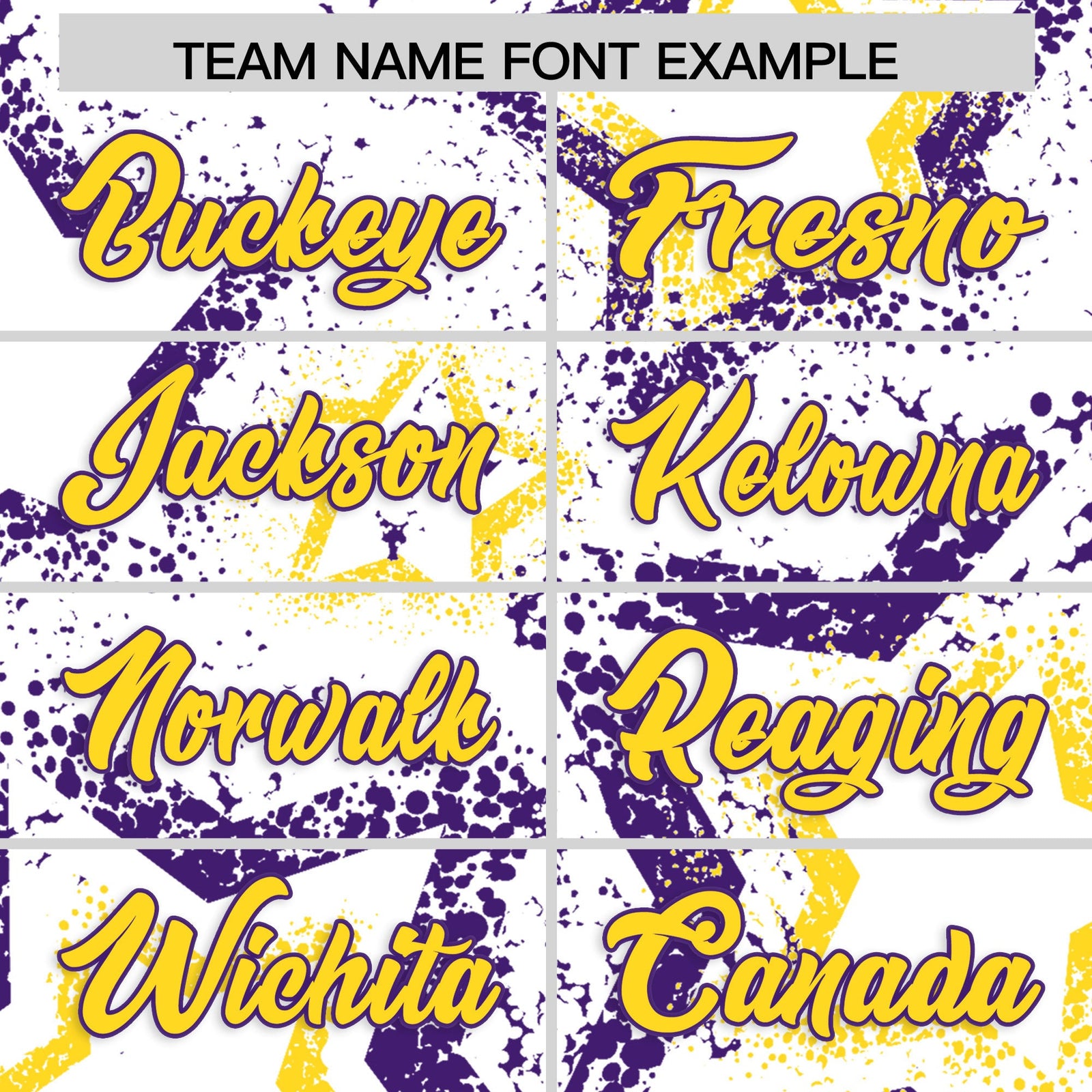 Custom White Gold Purple Star-Shaped Ink Texture Graffiti Pattern Baseball Jersey | Sublimation Printed & Stitched,Add Name and Numbern,Perfect for Parties,Perfect for Training | KXKSHOP