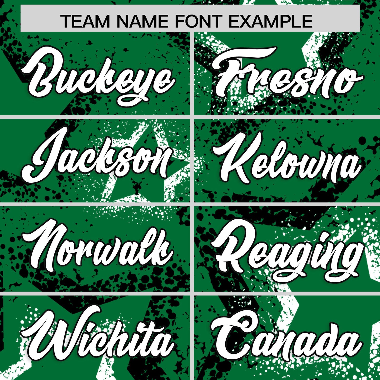 Custom Kelly Green White Star-Shaped Ink Texture Graffiti Pattern Baseball Jersey | Sublimation Printed & Stitched,Add Name and Numbern,Perfect for Parties,Perfect for Training | KXKSHOP