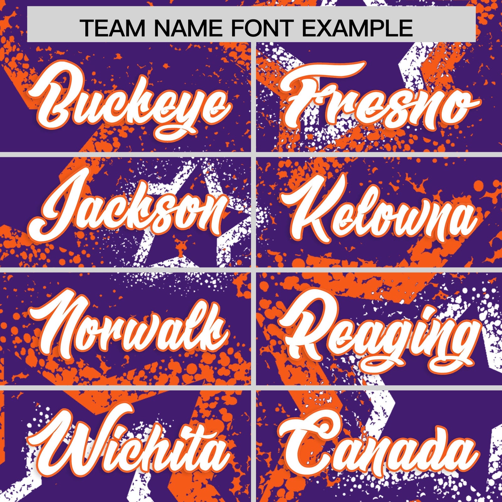 Custom Purple White Orange Star-Shaped Ink Texture Graffiti Pattern Baseball Jersey | Sublimation Printed & Stitched,Add Name and Numbern,Perfect for Parties,Perfect for Training | KXKSHOP