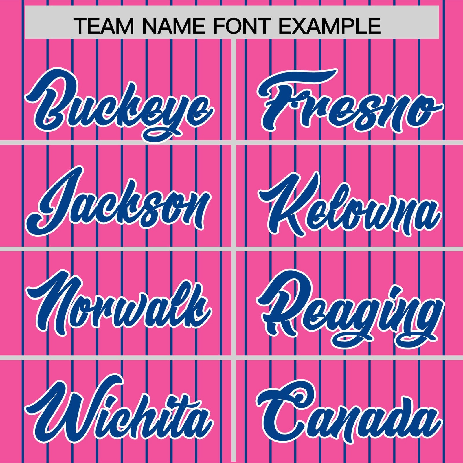 Custom Pink Royal Pinstripe Personalized Two-Tone Authentic Baseball Jersey