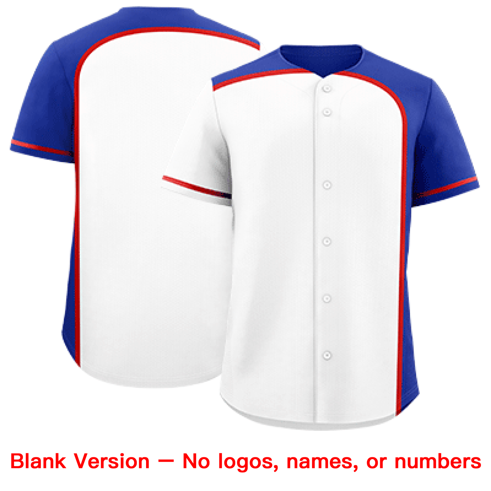 Custom White Royal Personalized Color Block Authentic Baseball jersey