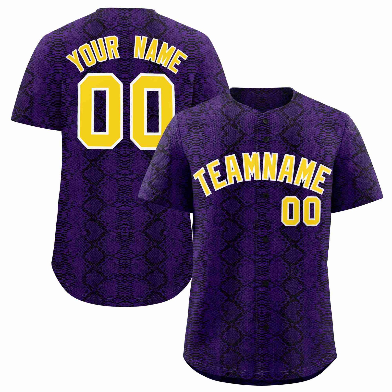 Custom Multi Color Snakeskin Pattern Authentic Baseball Jersey