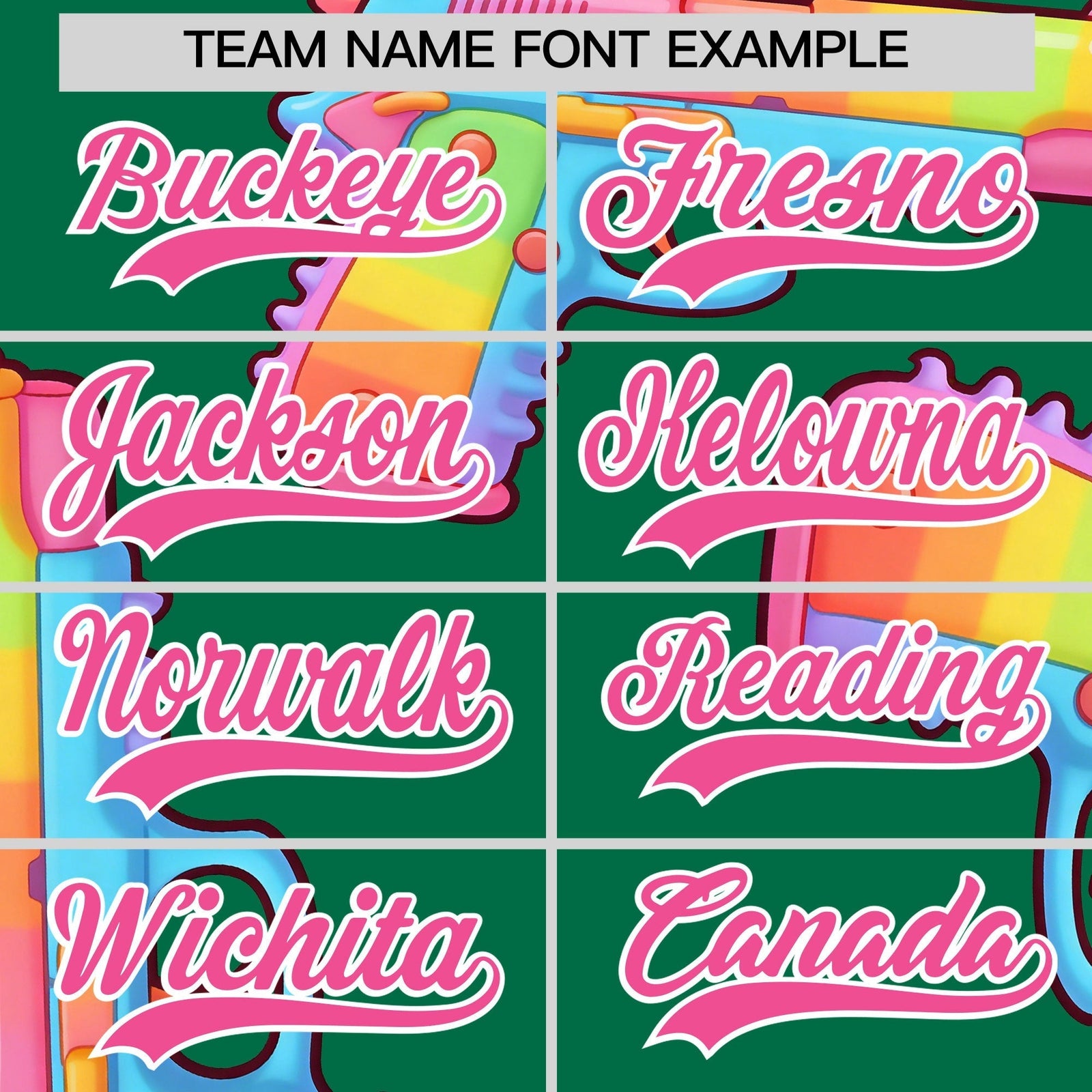 Custom Youth Baseball Jersey Kelly Green Pink Sugar-Coated Firepower Graffiti Pattern Hip-hop