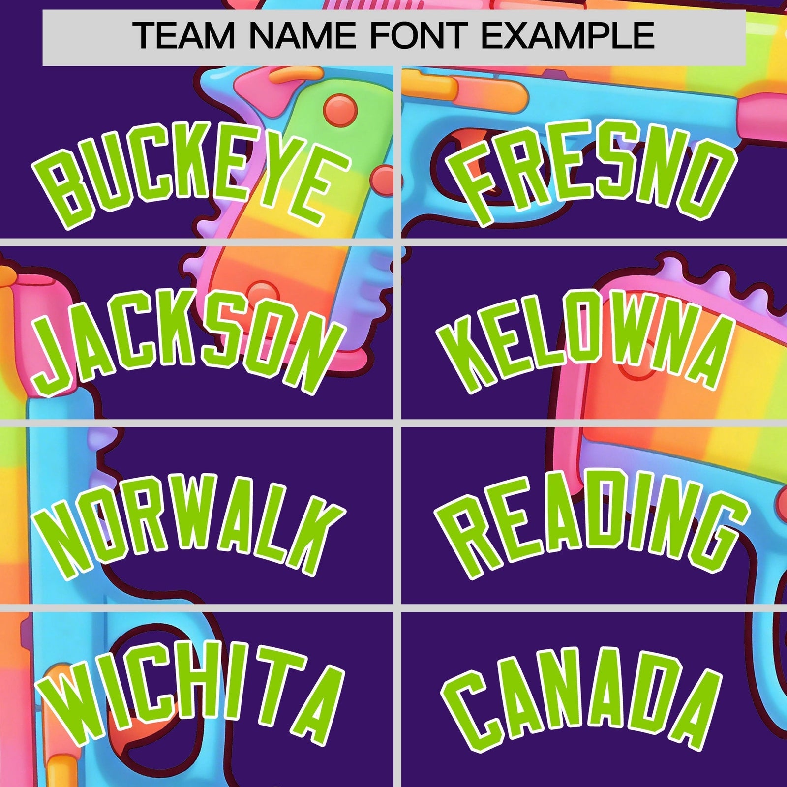 Custom Youth Baseball Jersey Purple Neon Green Sugar-Coated Firepower Graffiti Pattern Urban Fashion