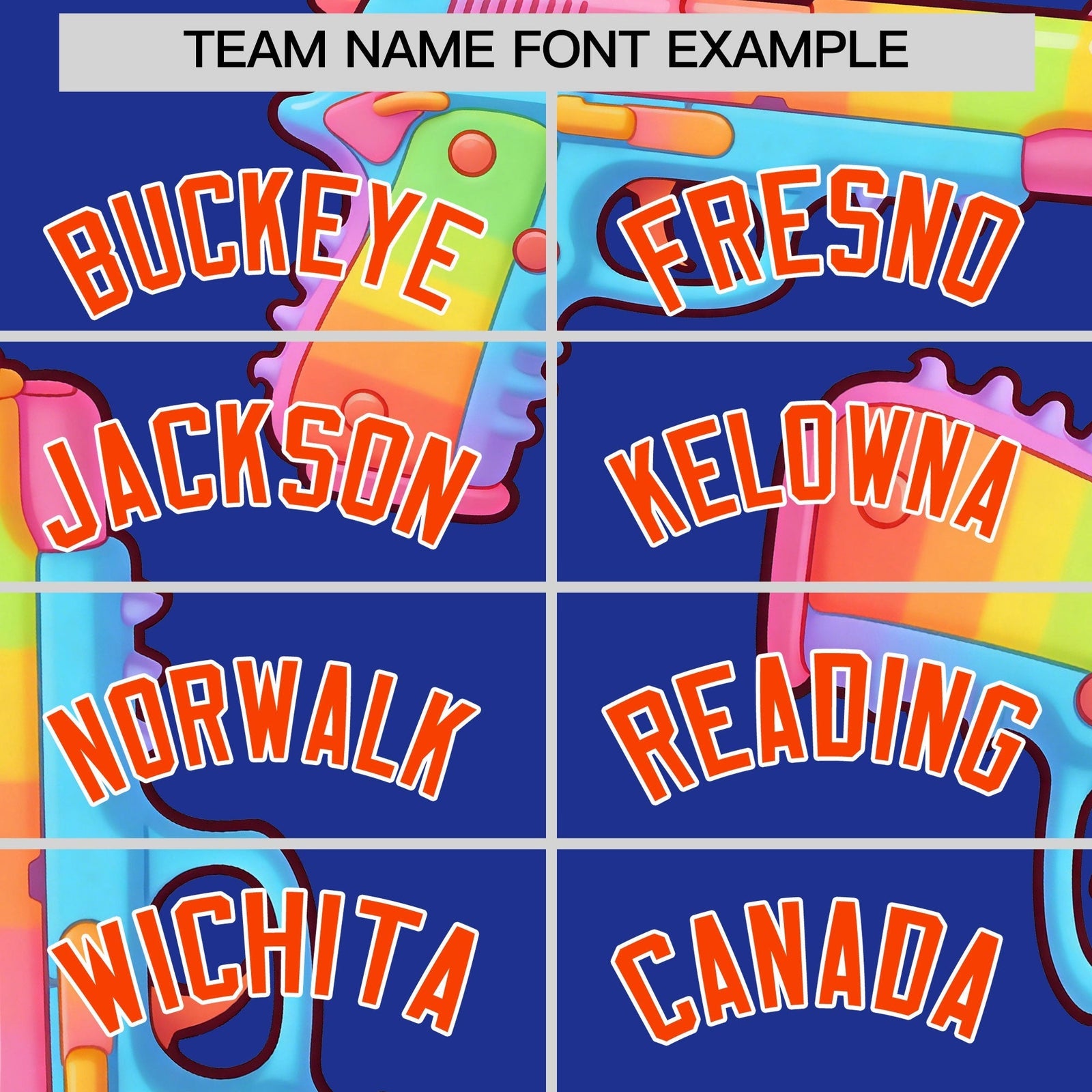 Custom Youth Baseball Jersey Royal Blue Orange Sugar-Coated Firepower Graffiti Pattern Street Style