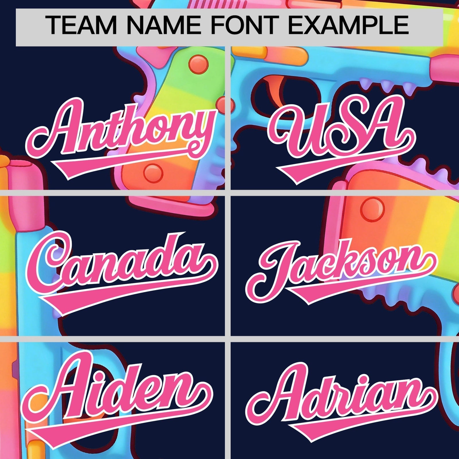 Custom Youth Baseball Jersey Navy Pink Sugar-Coated Firepower Graffiti Pattern Street Style