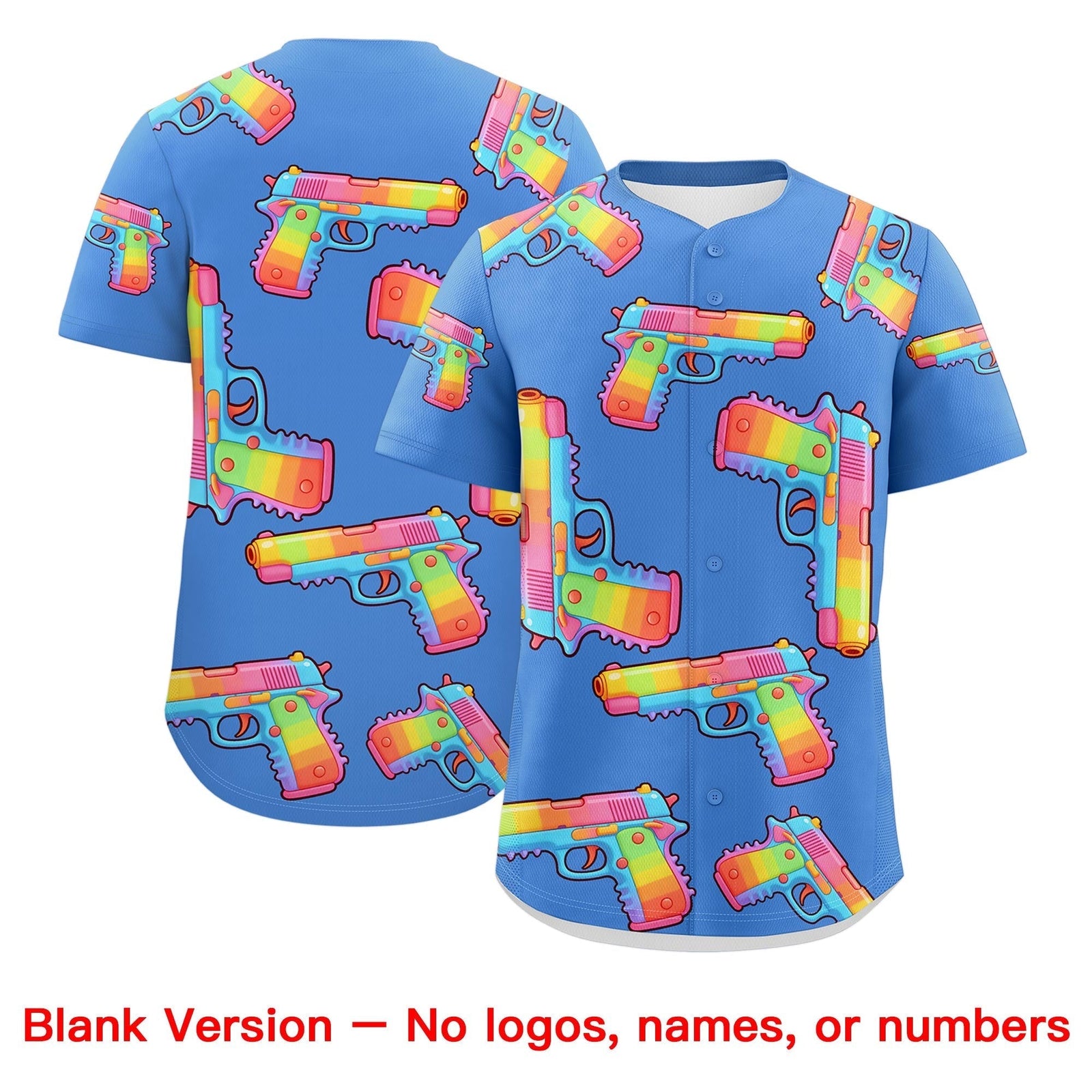Custom Youth Baseball Jersey Powder Blue Red Sugar-Coated Firepower Graffiti Pattern Urban Fashion