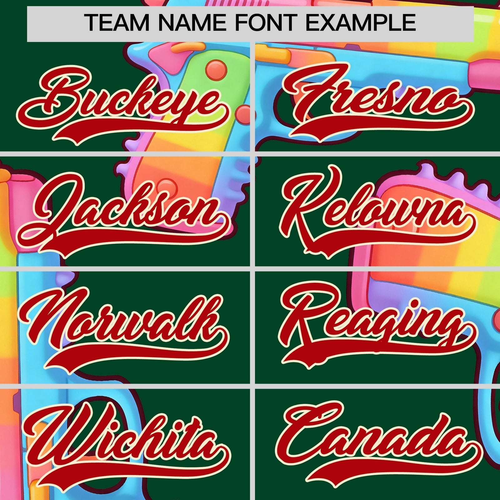 Custom Youth Baseball Jersey Dark Green Red Sugar-Coated Firepower Graffiti Pattern Urban Fashion