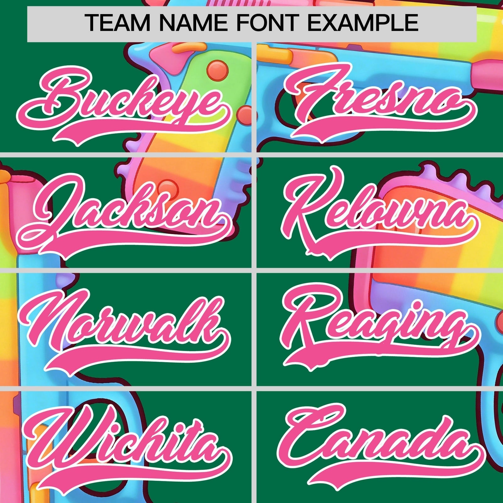 Custom Youth Baseball Jersey Kelly Green Pink Sugar-Coated Firepower Graffiti Pattern Hip-hop