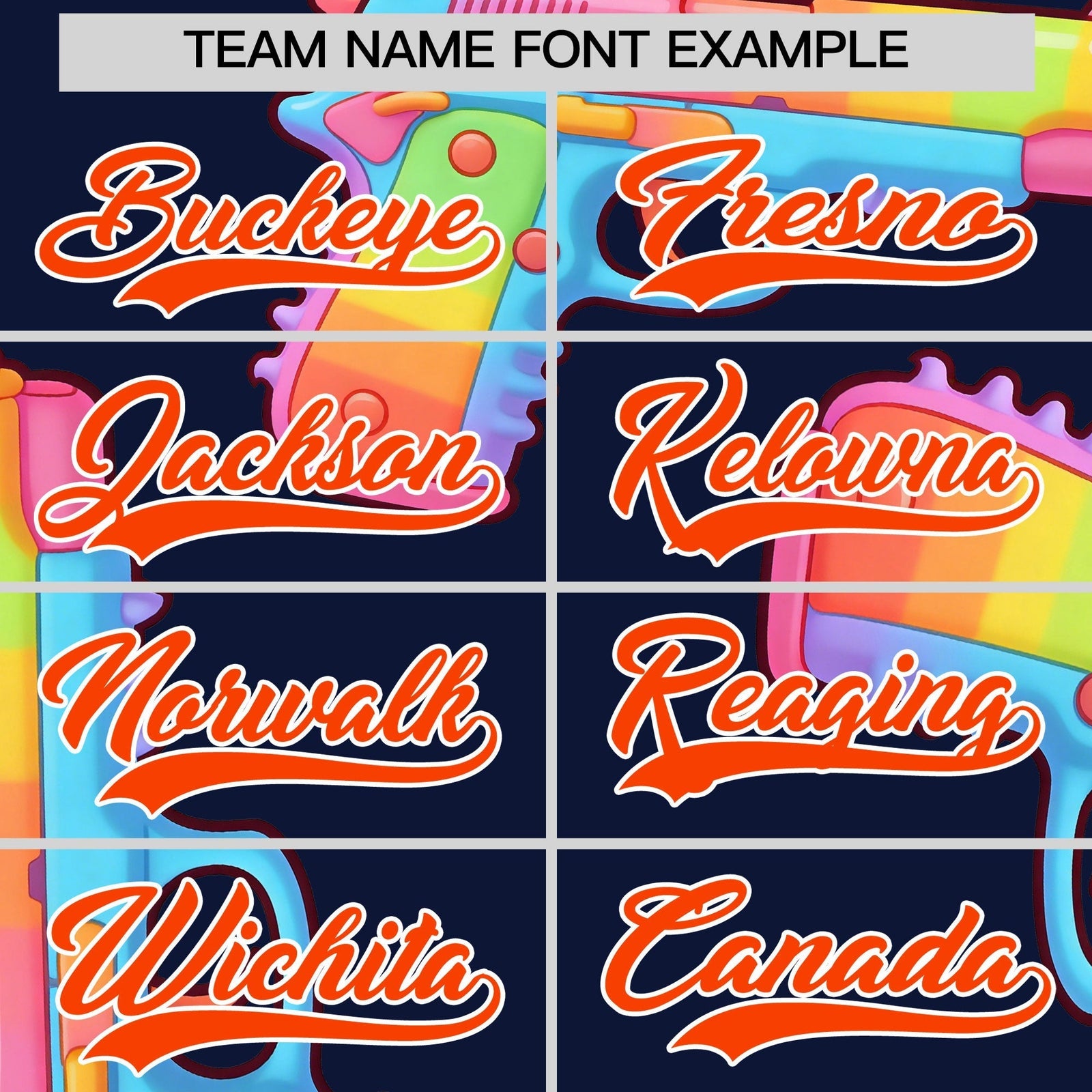 Custom Youth Baseball Jersey Navy Orange Sugar-Coated Firepower Graffiti Pattern Urban Fashion
