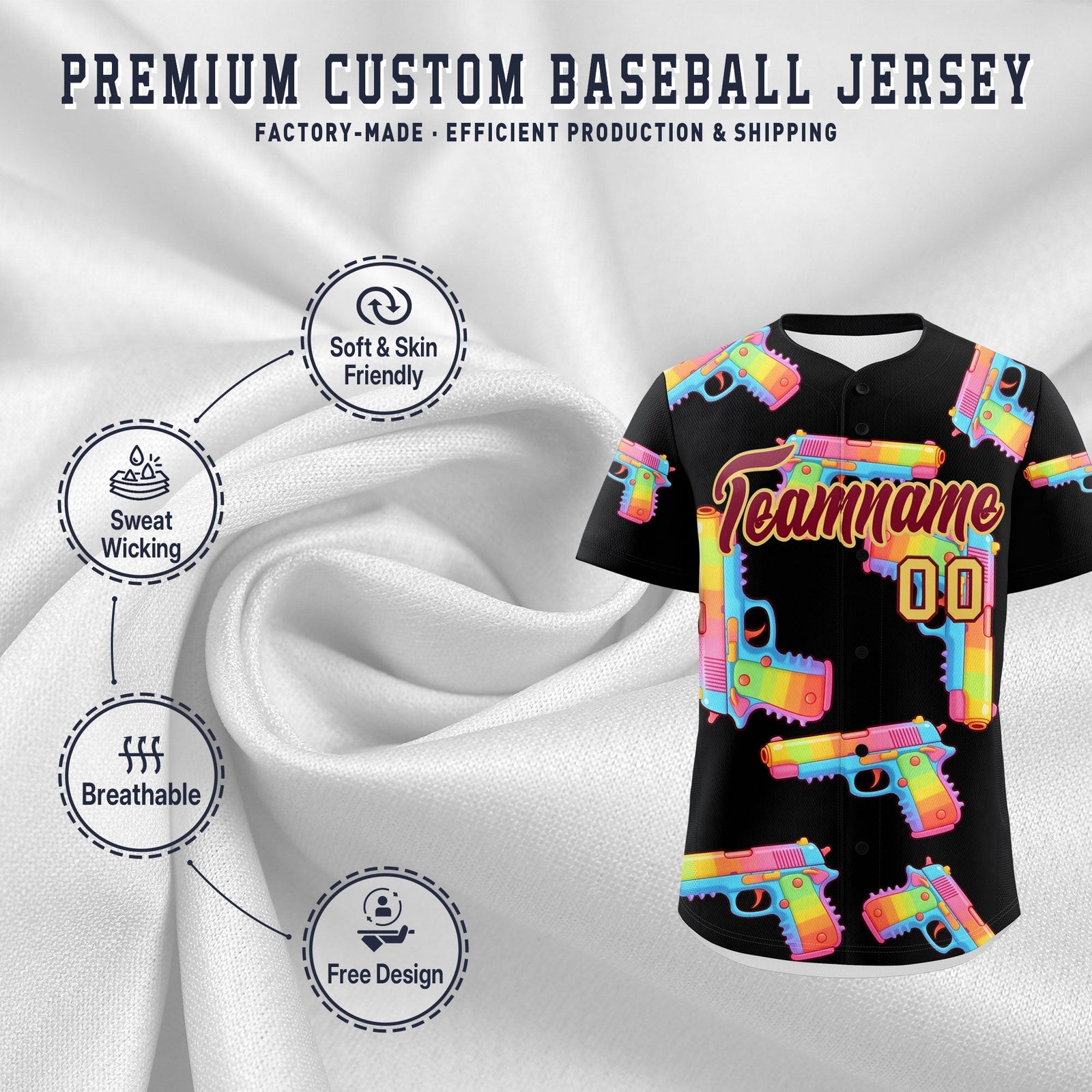 Custom Youth Baseball Jersey Black Crimson Sugar-Coated Firepower Graffiti Pattern Hip-hop