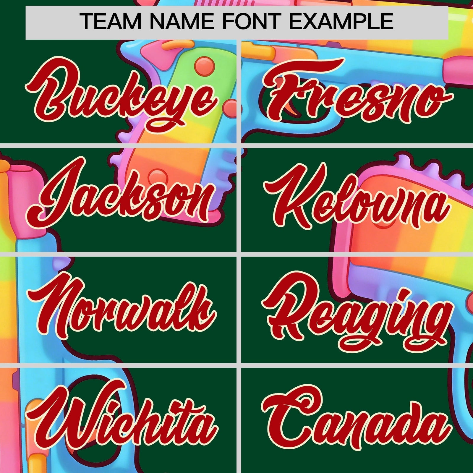 Custom Youth Baseball Jersey Dark Green Red Sugar-Coated Firepower Graffiti Pattern Urban Fashion