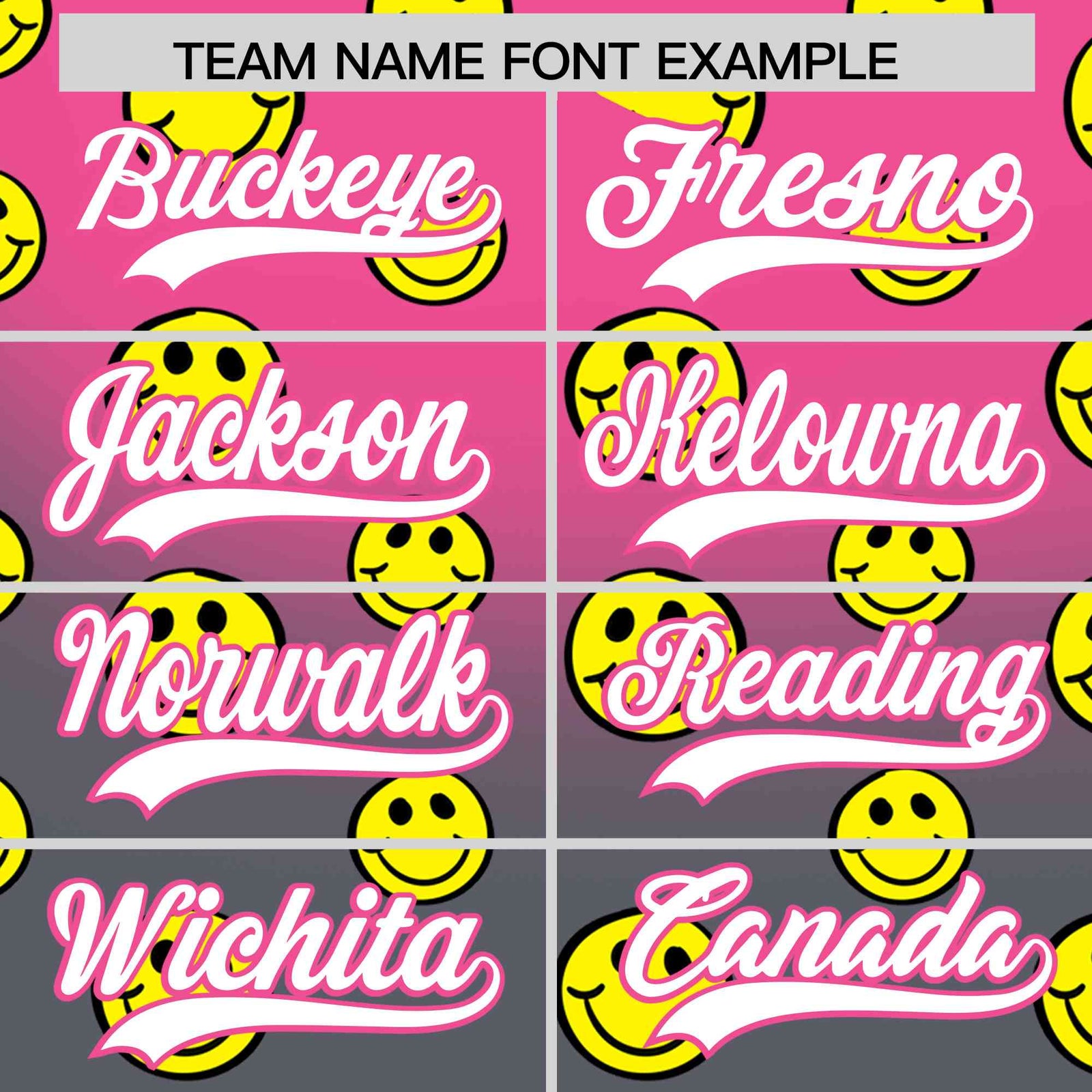 Custom Pink Dark Gray Graffiti Gradient Pattern Authentic Smile Baseball Jersey