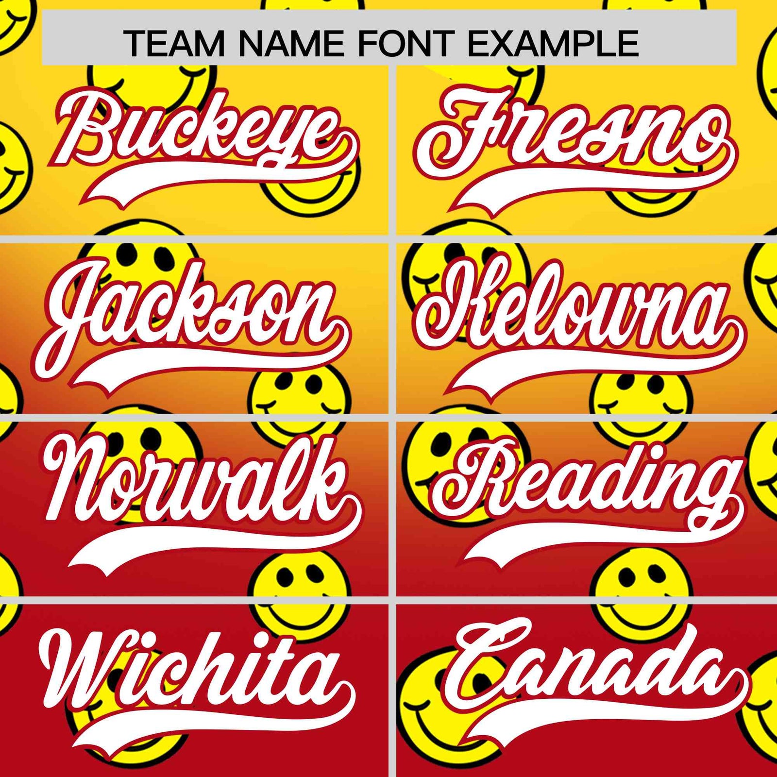 Custom Gold Red Graffiti Gradient Pattern Authentic Smile Baseball Jersey
