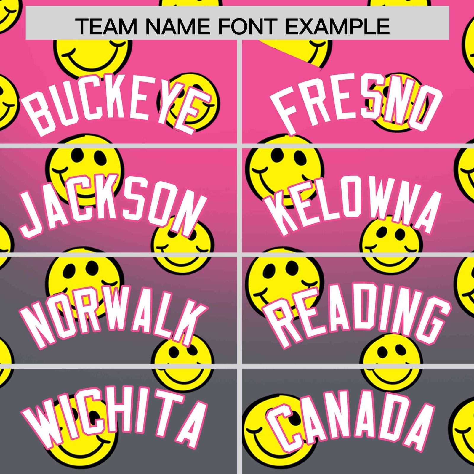 Custom Pink Dark Gray Graffiti Gradient Pattern Authentic Smile Baseball Jersey