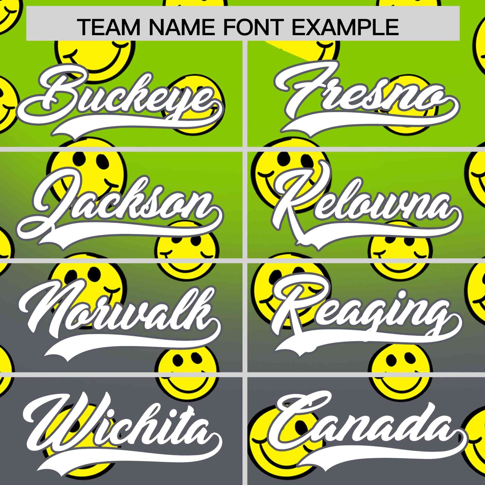 Custom Neon Green Dark Gray Graffiti Gradient Pattern Authentic Smile Baseball Jersey