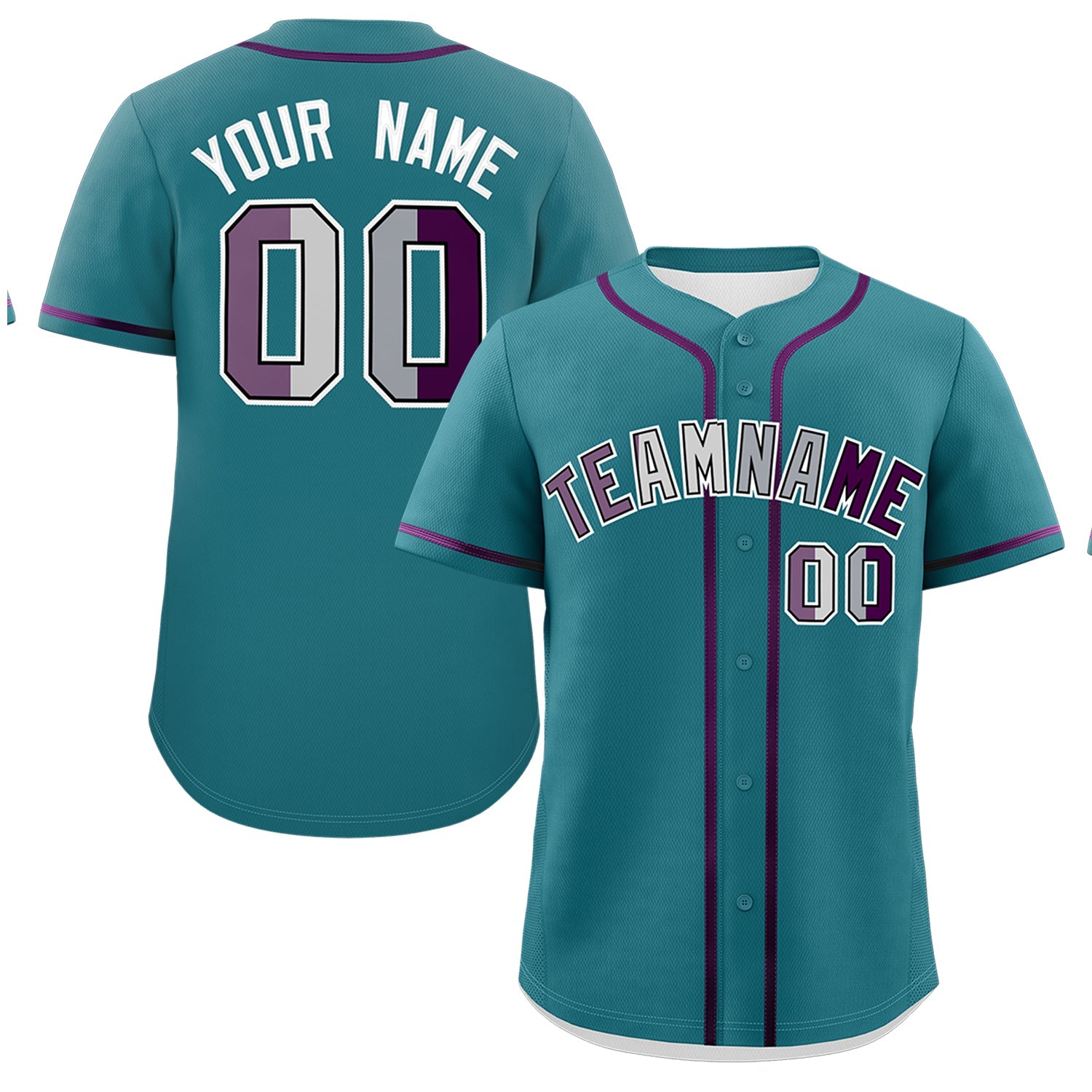 Custom Teal Purple Genderless For Pride Month Classic Style Baseball Jersey| KXKSHOP