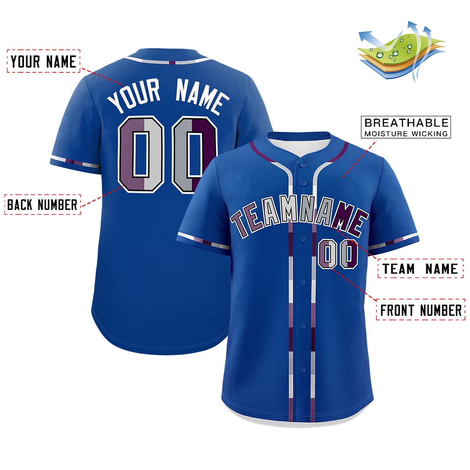 Custom Royal Blue Genderless For Pride Month Classic Style Baseball Jersey| KXKSHOP